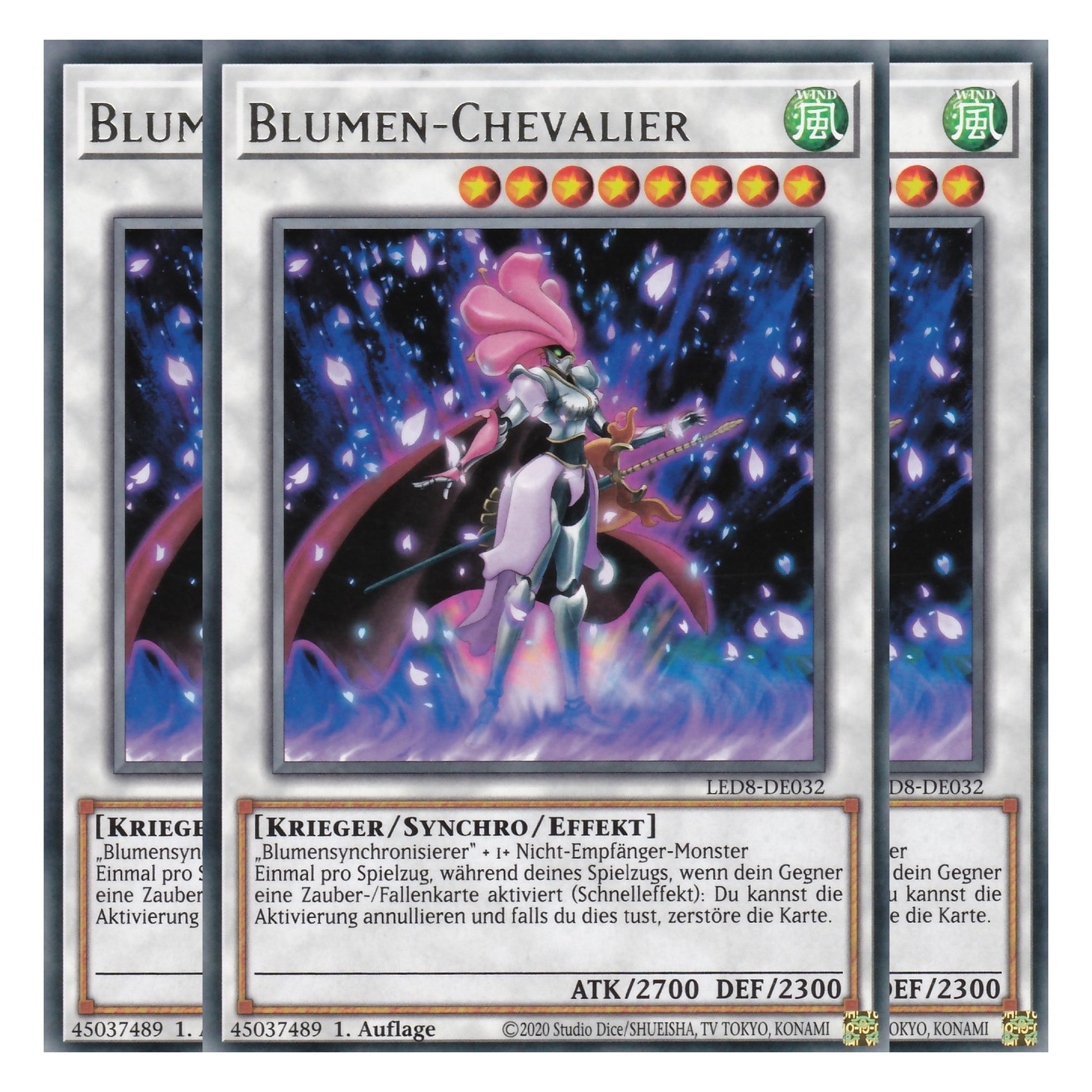 Blumen-Chevalier - LED8-DE032 - Rare - Deutsch - 1. Auflage - Legendary Duelists: Synchro Storm - Playset (3 Kopien)
