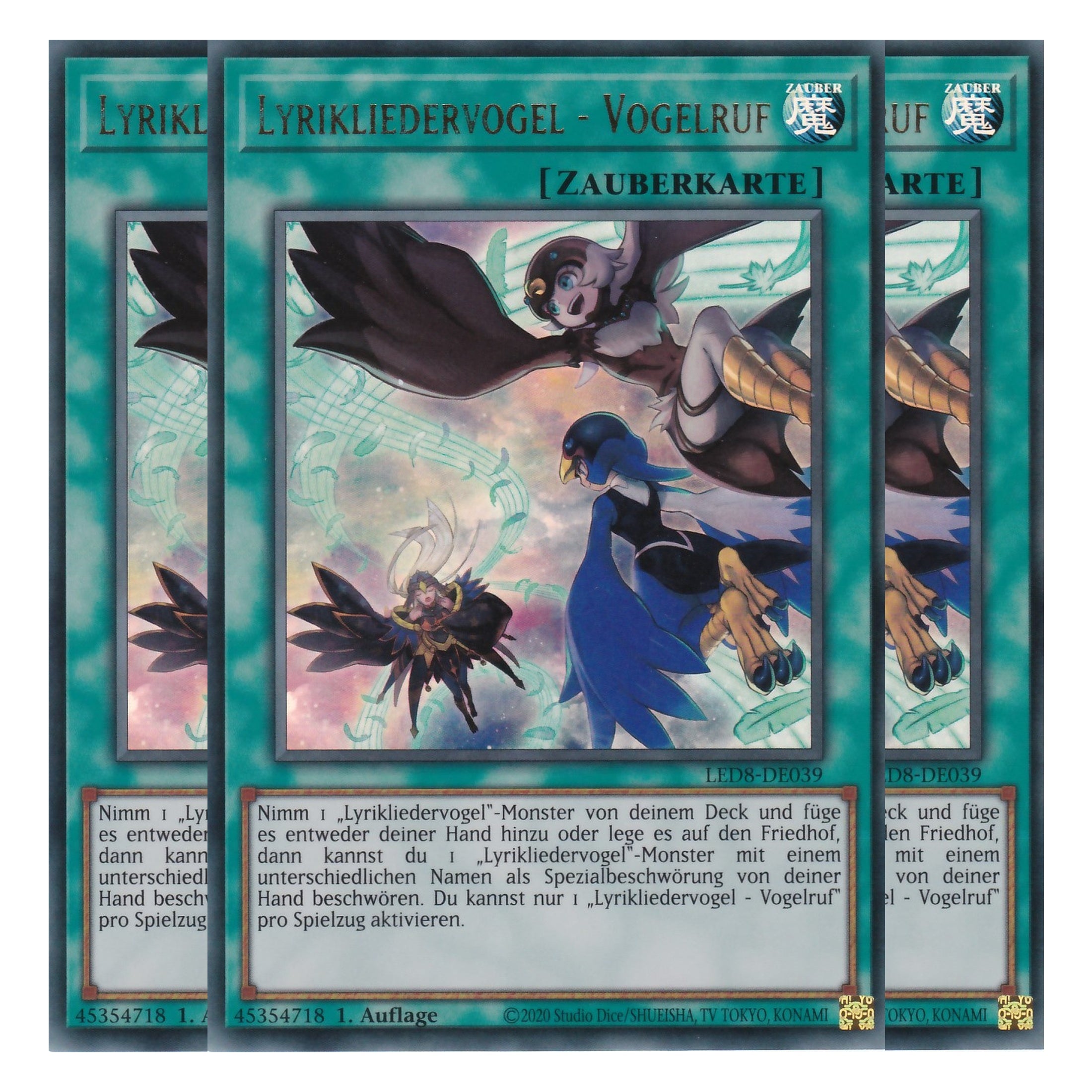 Lyrikliedervogel - Vogelruf - LED8-DE039 - Ultra Rare - Deutsch - 1. Auflage - Legendary Duelists: Synchro Storm - Playset (3 Kopien)