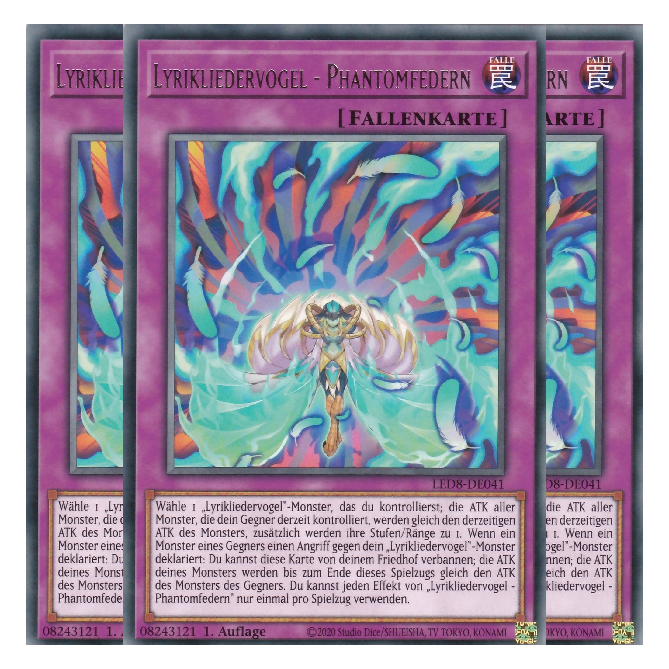 Lyrikliedervogel - Phantomfedern - LED8-DE041 - Rare - Deutsch - 1. Auflage - Legendary Duelists: Synchro Storm - Playset (3 Kopien)