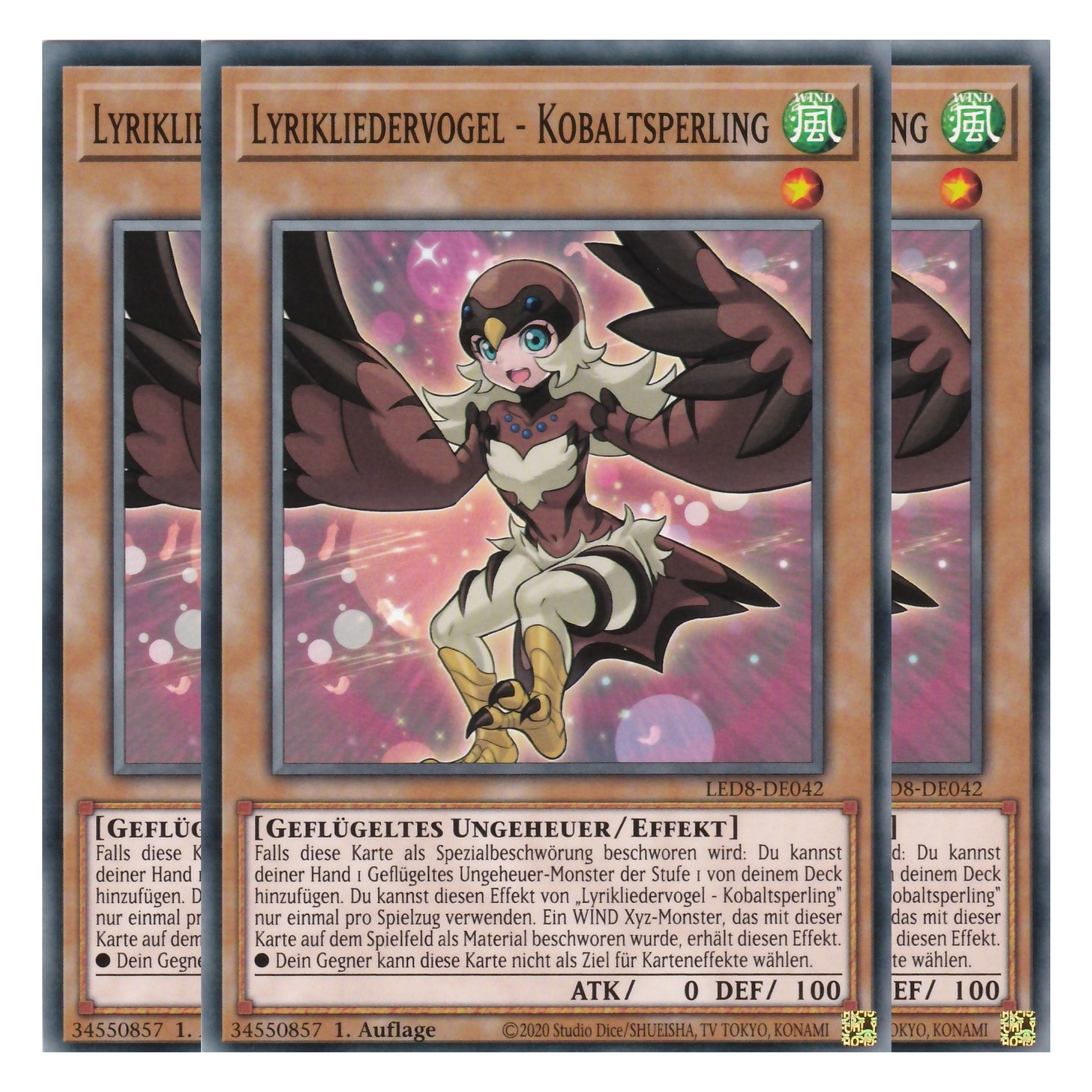 Lyrikliedervogel - Kobaltsperling - LED8-DE042 - Common - Deutsch - 1. Auflage - Legendary Duelists: Synchro Storm - Playset (3 Kopien)