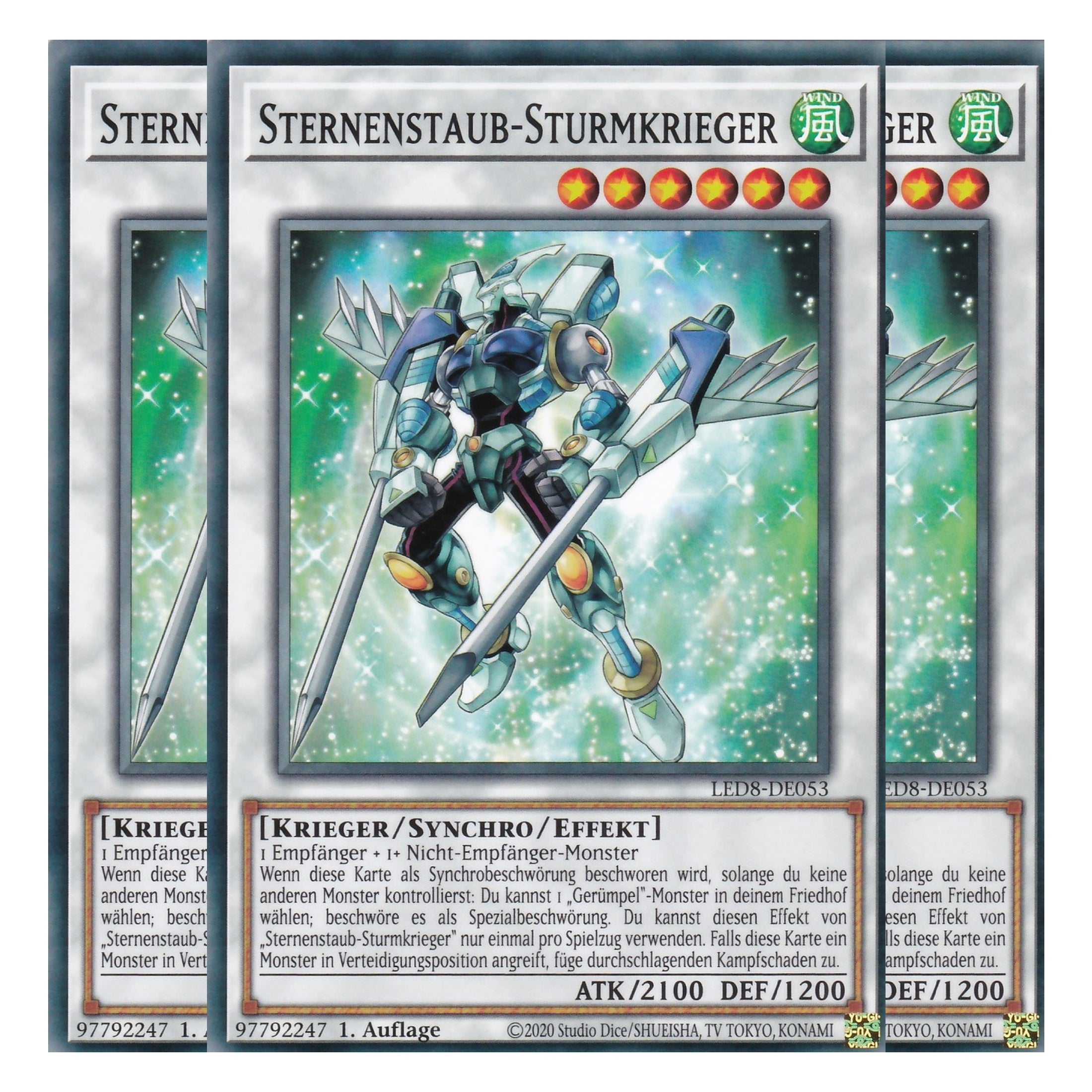 Sternenstaub-Sturmkrieger - LED8-DE053 - Common - Deutsch - 1. Auflage - Legendary Duelists: Synchro Storm - Playset (3 Kopien)