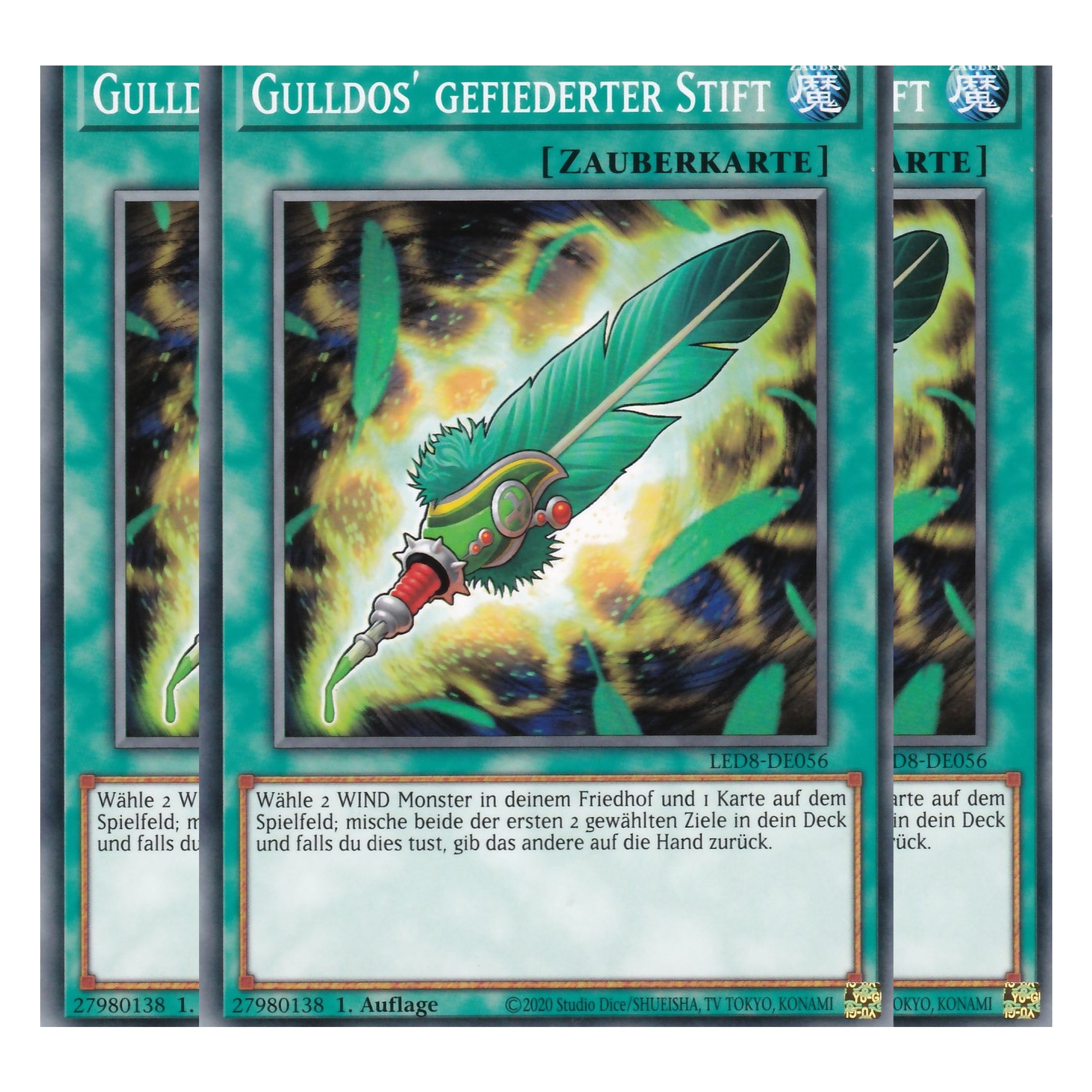 Gulldos' gefiederter Stift - LED8-DE056 - Common - Deutsch - 1. Auflage - Legendary Duelists: Synchro Storm - Playset (3 Kopien)
