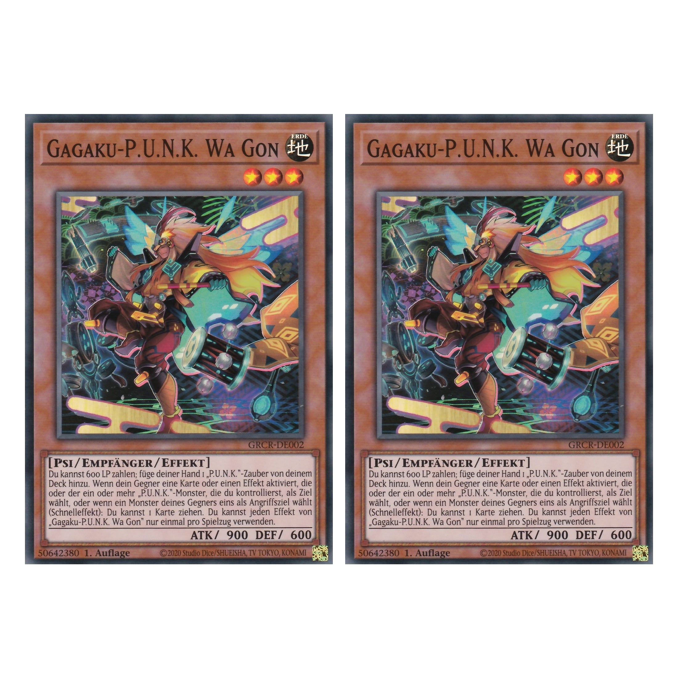 Gagaku-P.U.N.K. Wa Gon - GRCR-DE002 - Super Rare - Deutsch - 1. Auflage - The Grand Creators - Yu-Gi-Oh! - Duo Set (2 Stück)