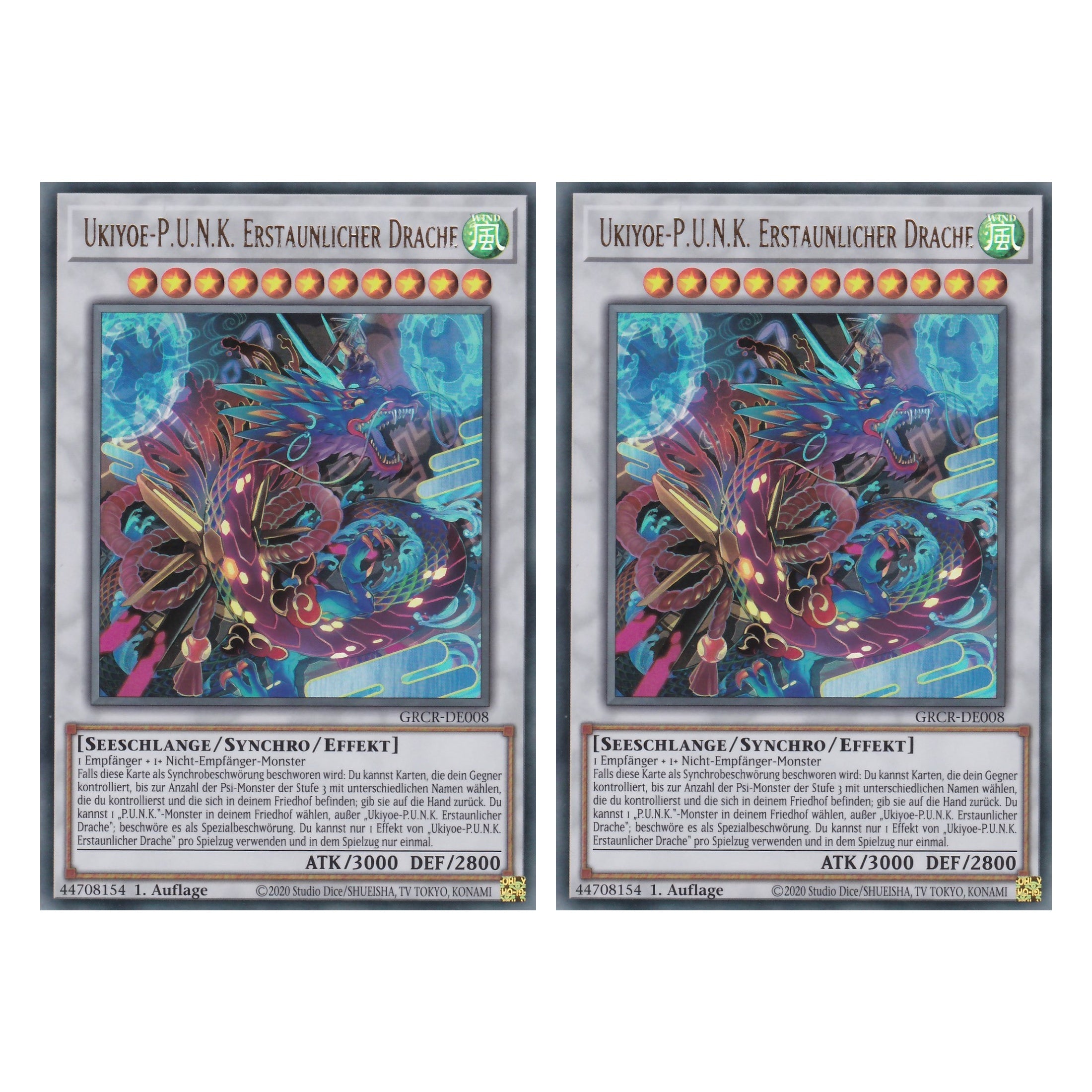Ukiyoe-P.U.N.K. Erstaunlicher Drache - GRCR-DE008 - Ultra Rare - Deutsch - 1. Auflage - The Grand Creators - Yu-Gi-Oh! - Duo Set (2 Stück)