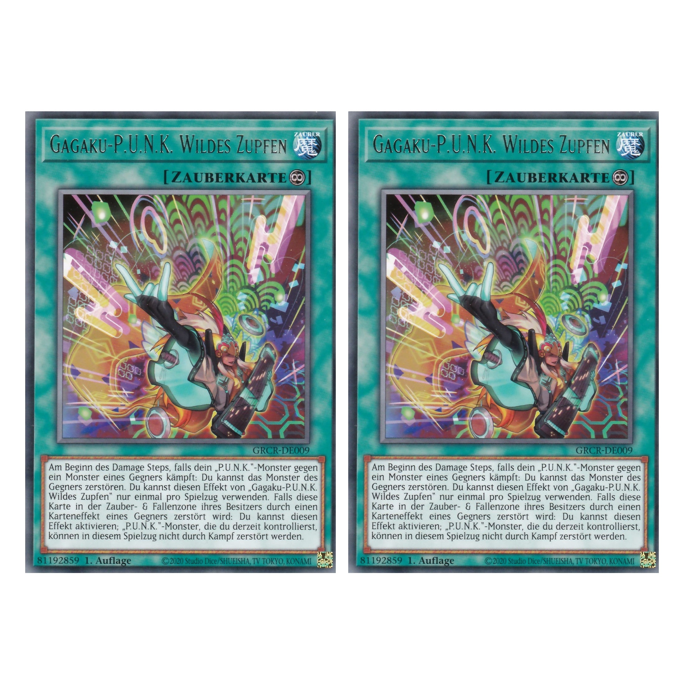 Gagaku-P.U.N.K. Wildes Zupfen - GRCR-DE009 - Rare - Deutsch - 1. Auflage - The Grand Creators - Yu-Gi-Oh! - Duo Set (2 Stück)