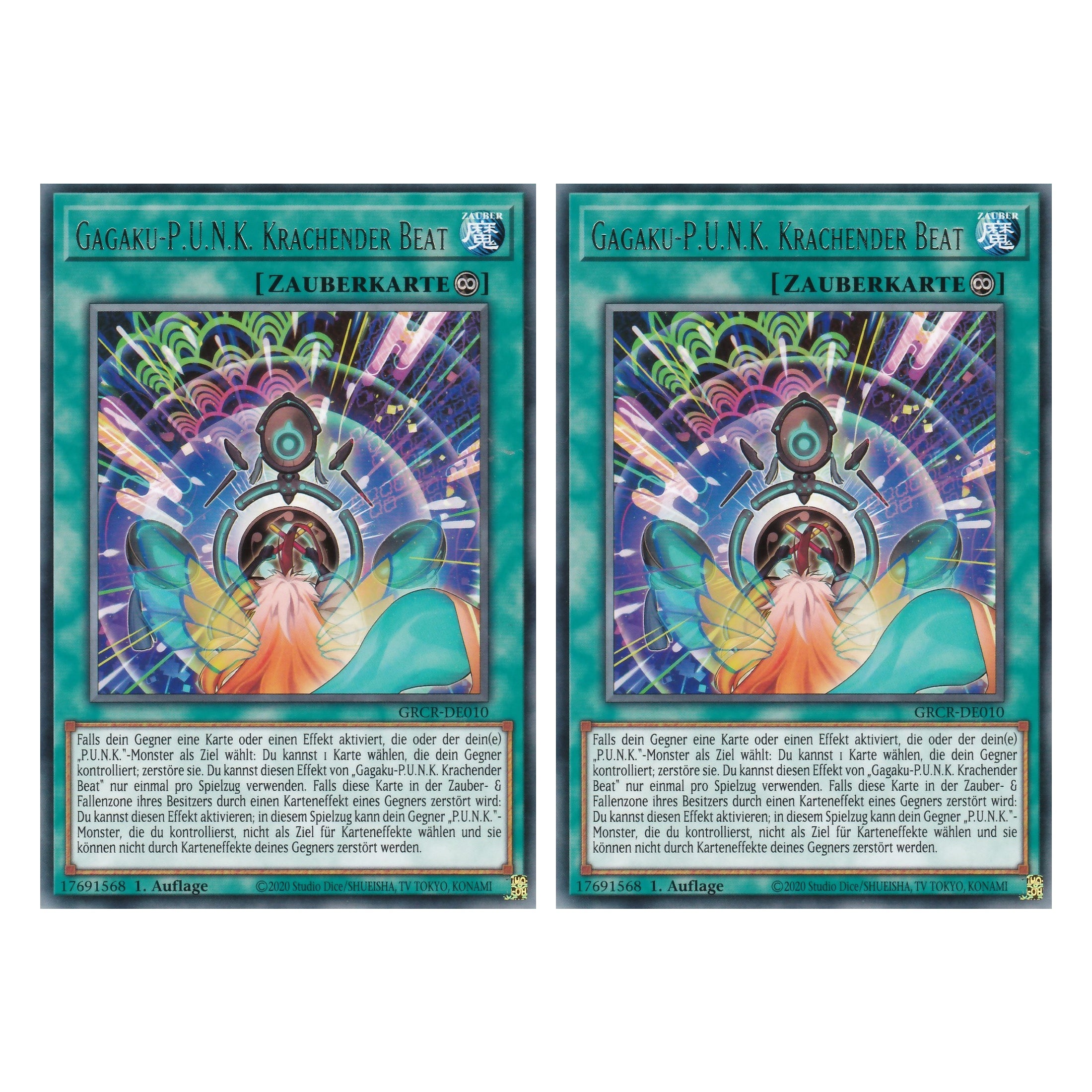 Gagaku-P.U.N.K. Krachender Beat - GRCR-DE010 - Rare - Deutsch - 1. Auflage - The Grand Creators - Yu-Gi-Oh! - Duo Set (2 Stück)