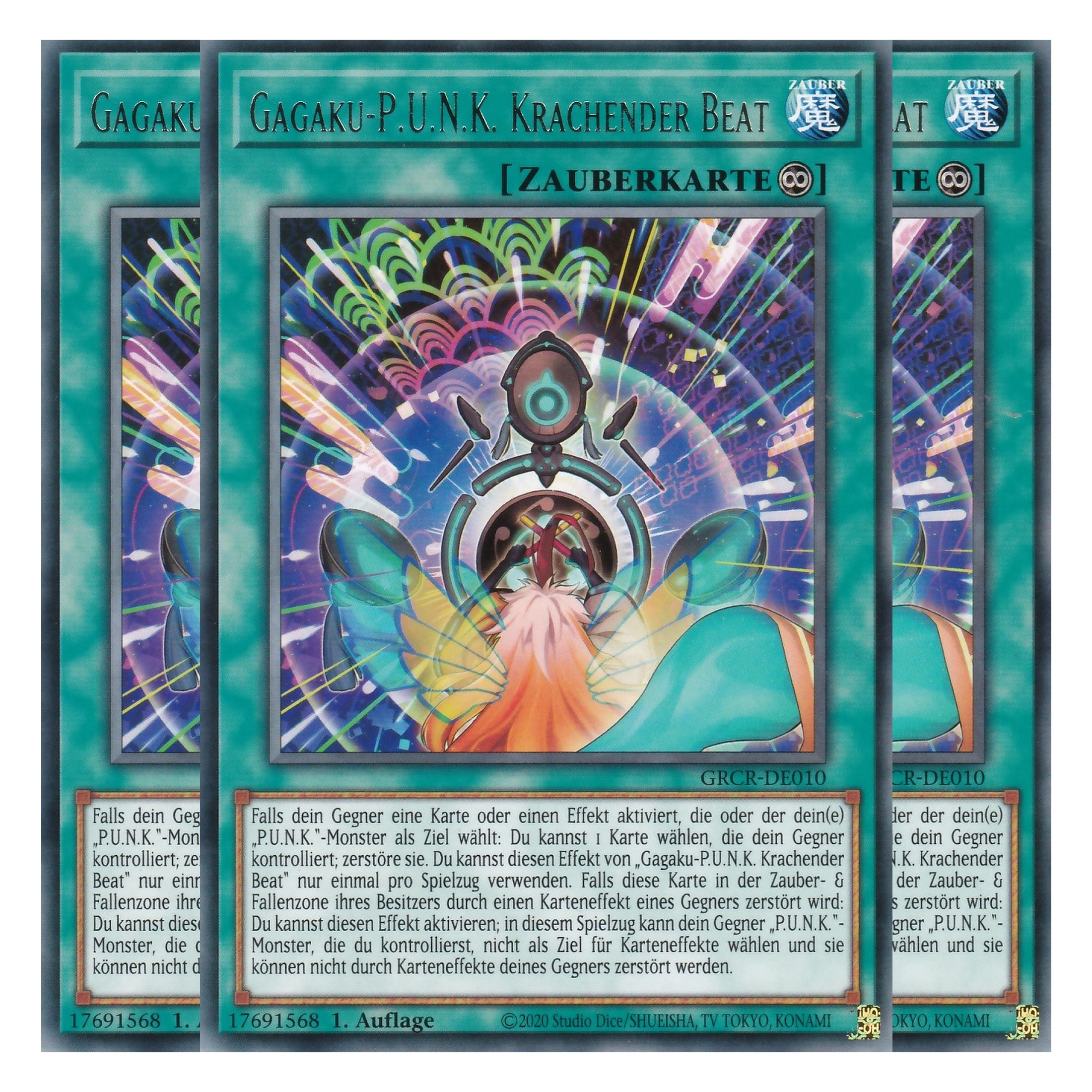 Gagaku-P.U.N.K. Krachender Beat - GRCR-DE010 - Rare - Deutsch - 1. Auflage - The Grand Creators - Yu-Gi-Oh! - Playset (3 Kopien)