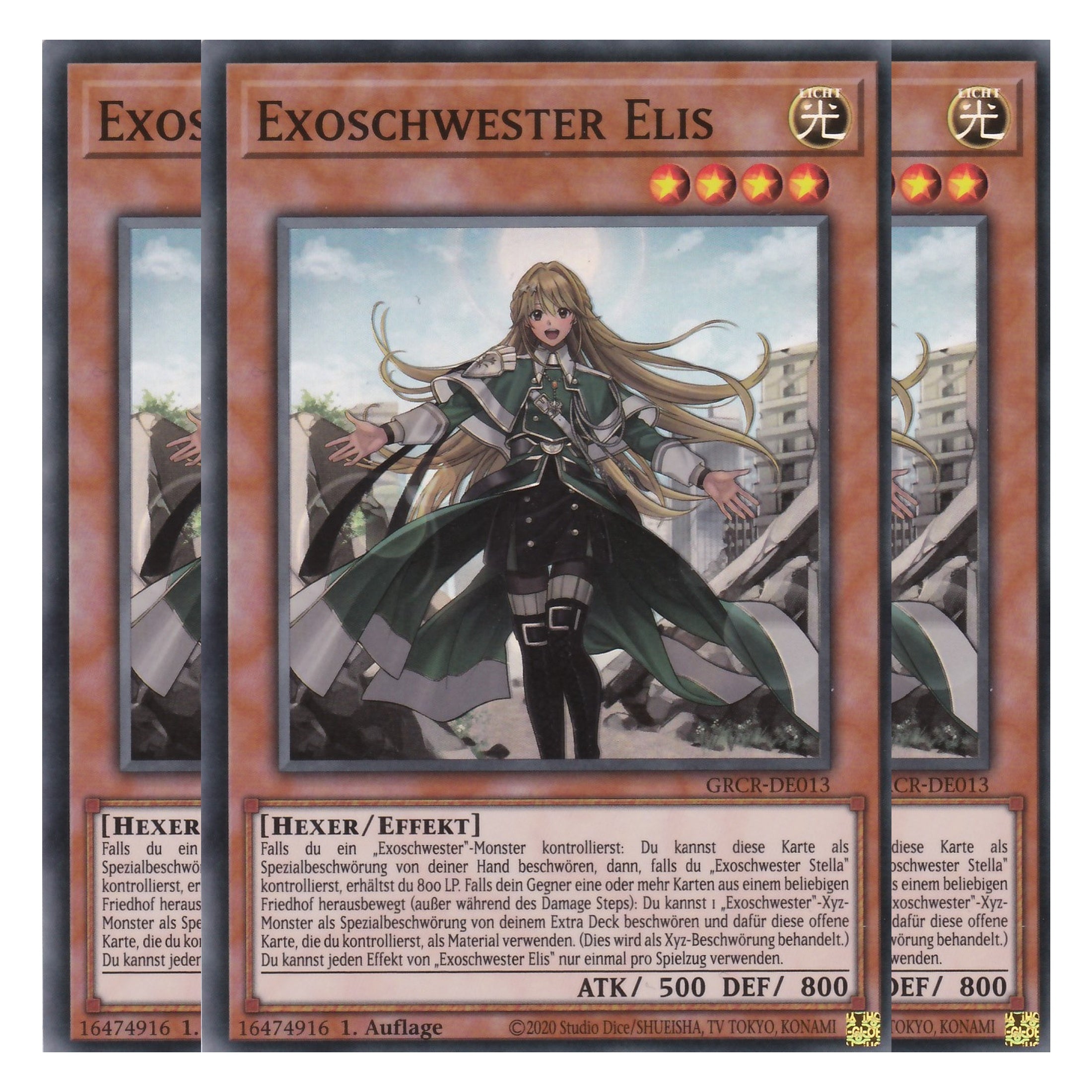 Exoschwester Elis - GRCR-DE013 - Super Rare - Deutsch - 1. Auflage - The Grand Creators - Yu-Gi-Oh! - Playset (3 Kopien)