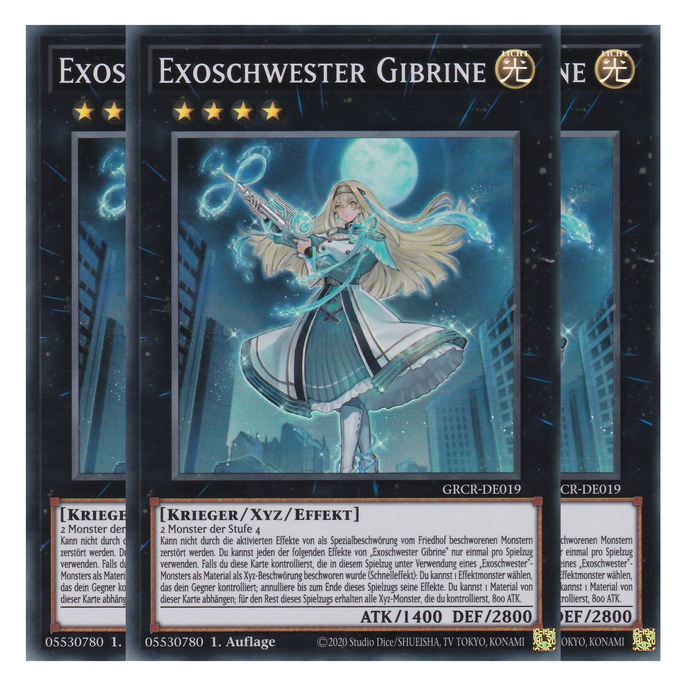 Exoschwester Gibrine - GRCR-DE019 - Super Rare - Deutsch - 1. Auflage - The Grand Creators - Yu-Gi-Oh! - Playset (3 Kopien)