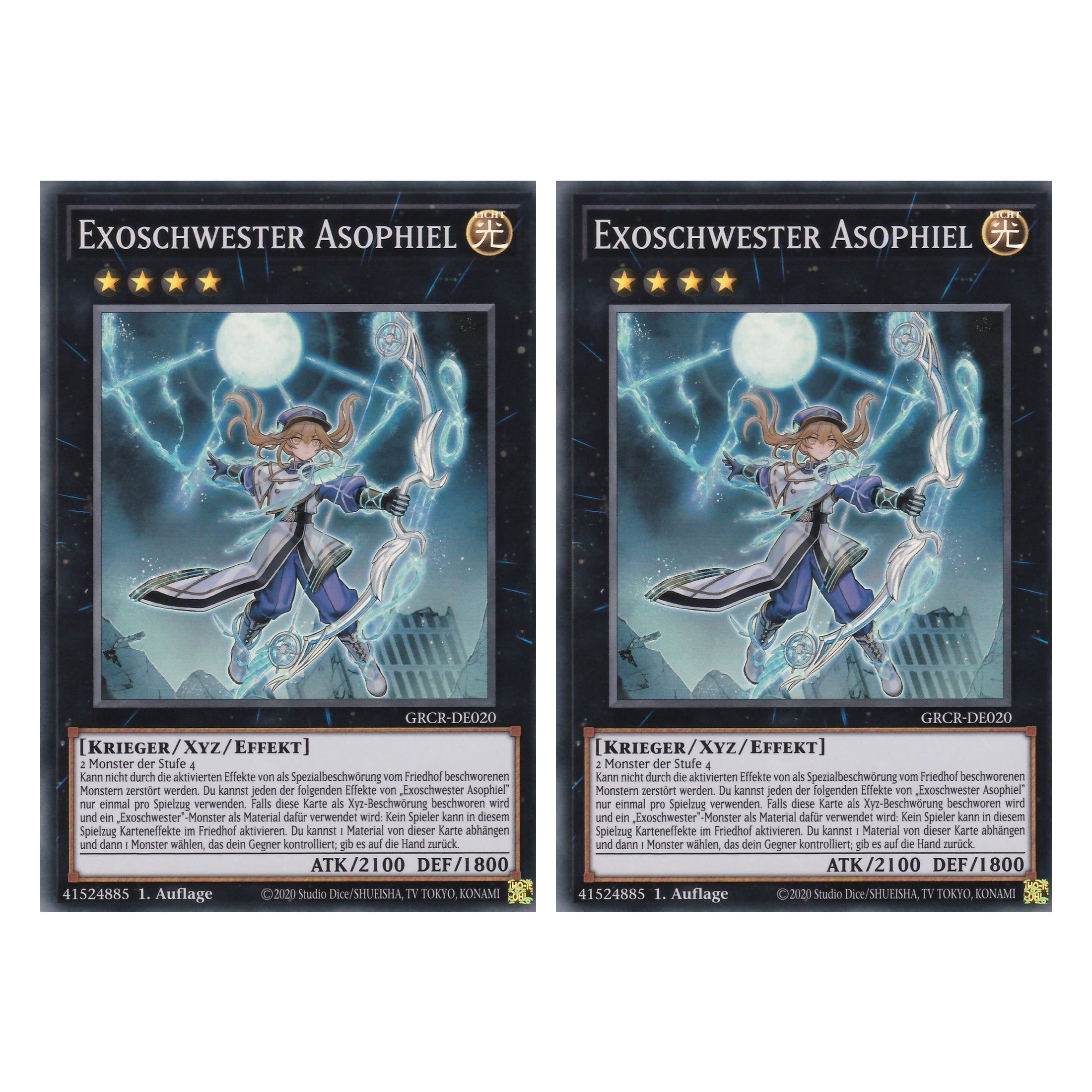 Exoschwester Asophiel - GRCR-DE020 - Super Rare - Deutsch - 1. Auflage - The Grand Creators - Yu-Gi-Oh! - Duo Set (2 Stück)