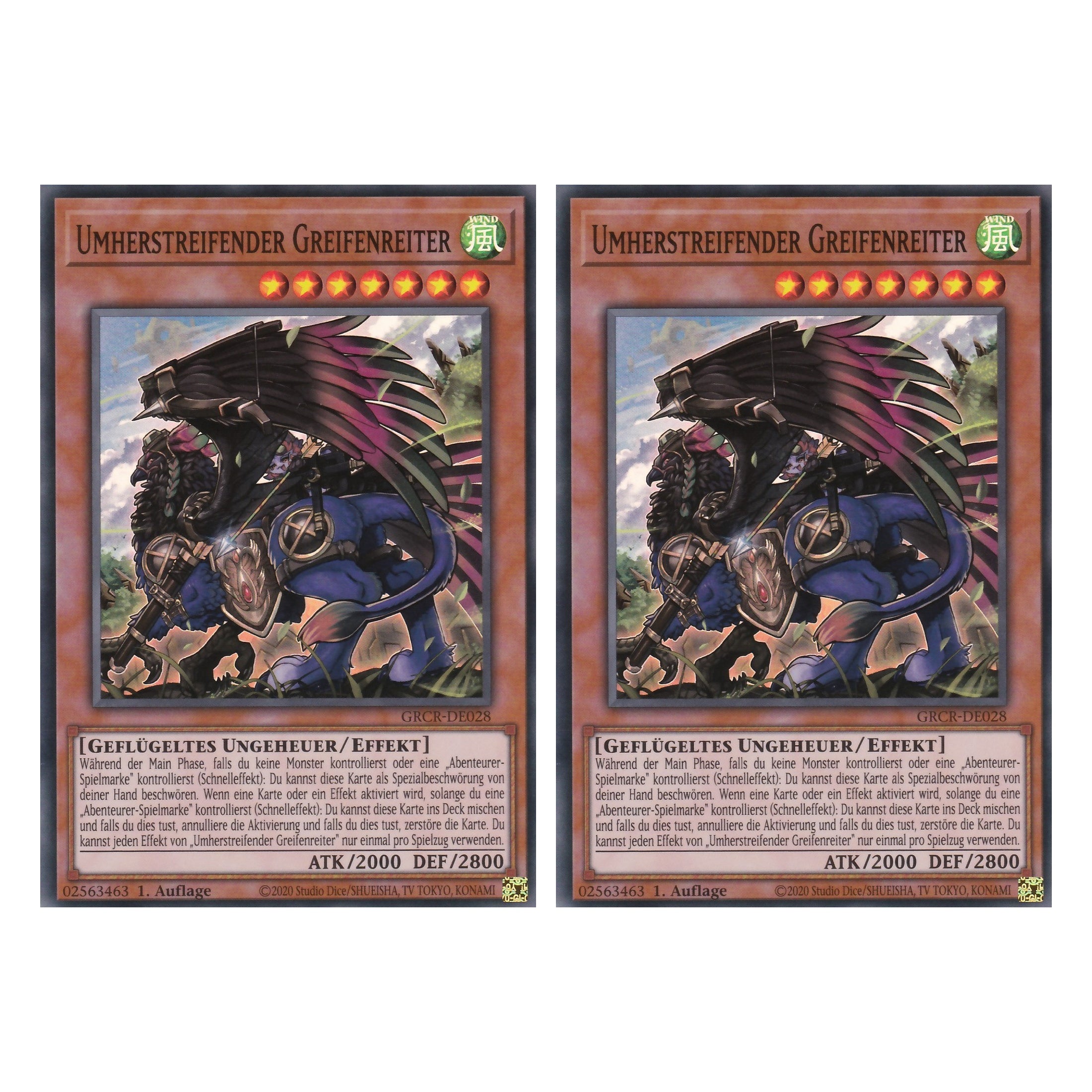Umherstreifender Greifenreiter - GRCR-DE028 - Super Rare - Deutsch - 1. Auflage - The Grand Creators - Yu-Gi-Oh! - Duo Set (2 Stück)