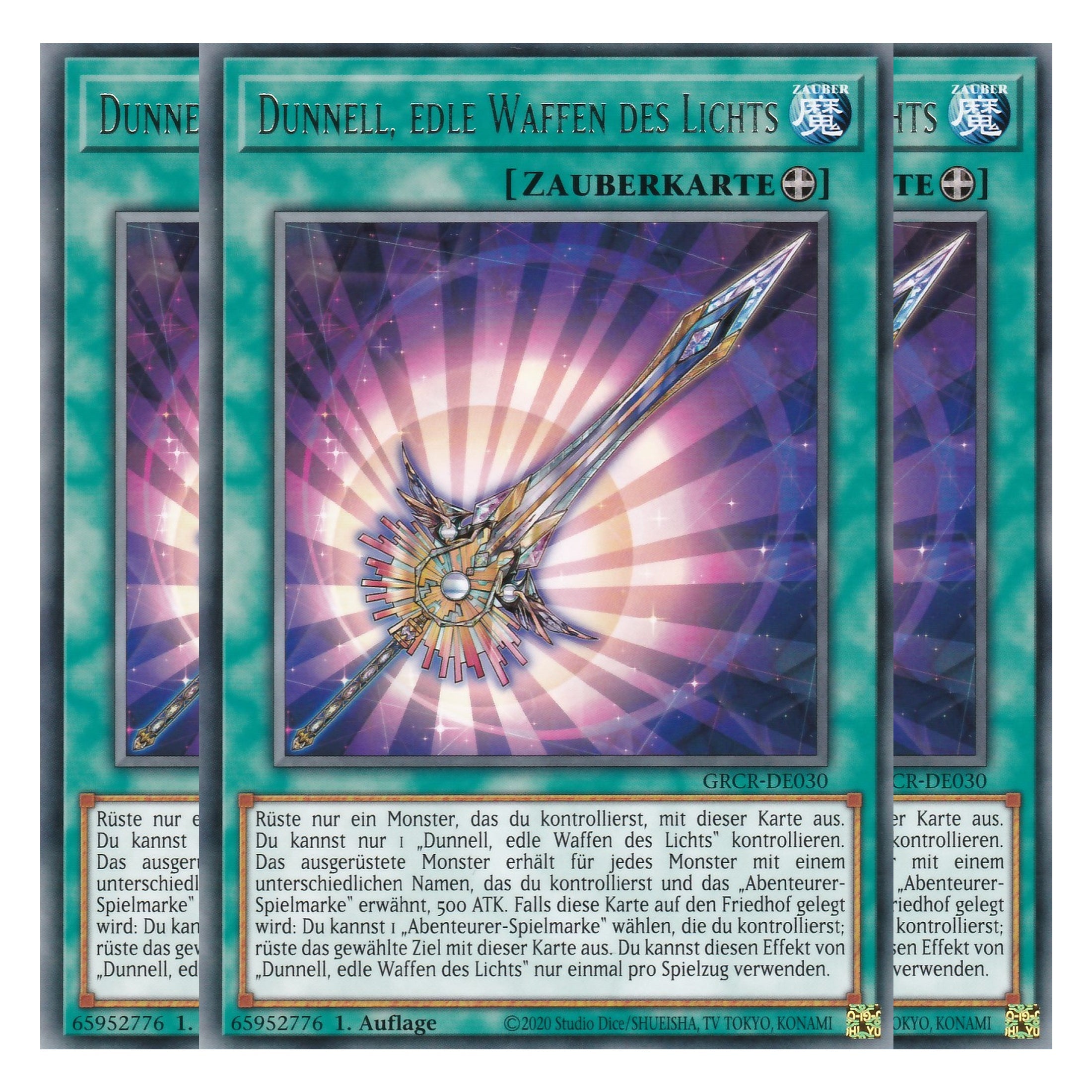 Dunnell, edle Waffen des Lichts - GRCR-DE030 - Rare - Deutsch - 1. Auflage - The Grand Creators - Yu-Gi-Oh! - Playset (3 Kopien)