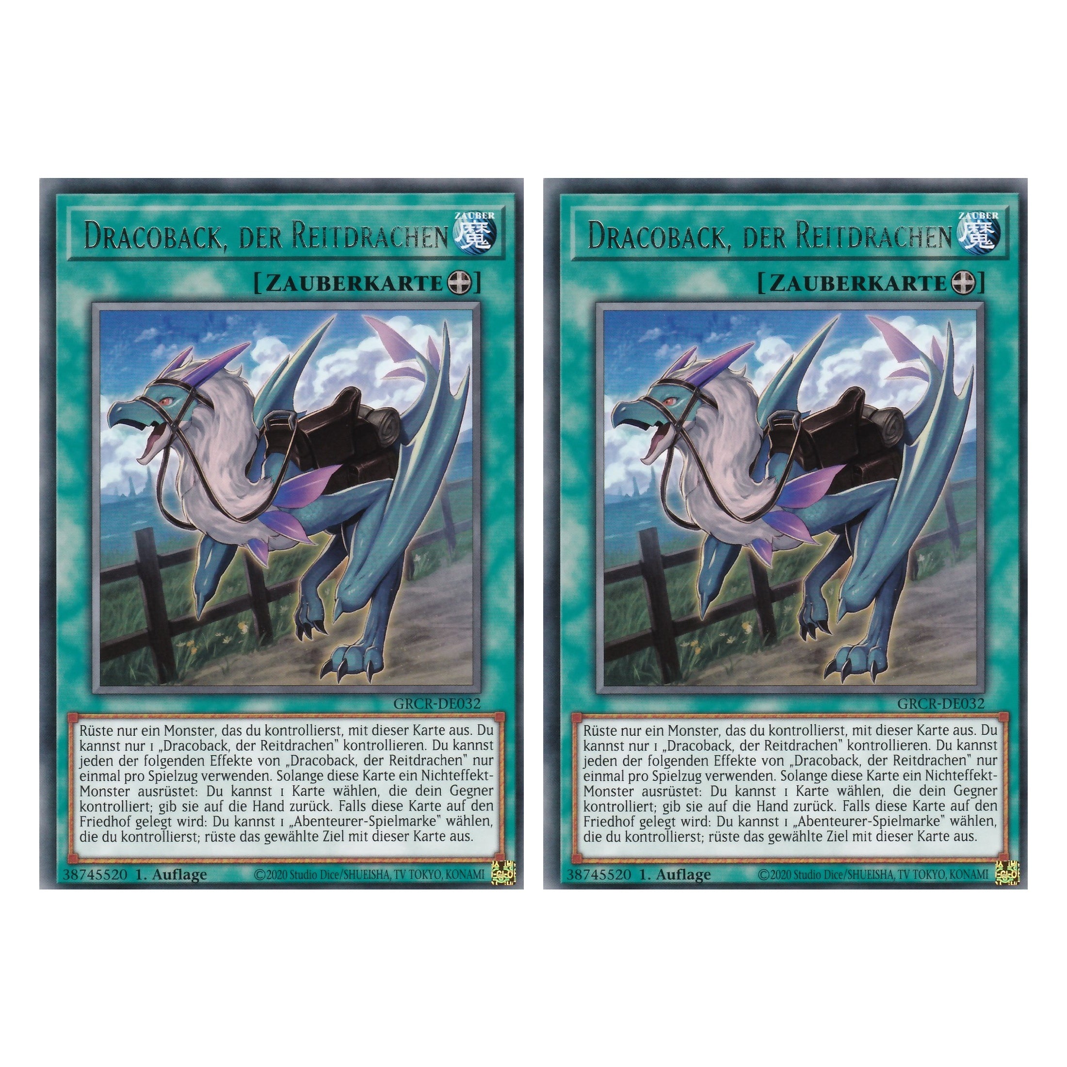 Dracoback, der Reitdrachen - GRCR-DE032 - Rare - Deutsch - 1. Auflage - The Grand Creators - Yu-Gi-Oh! - Duo Set (2 Stück)