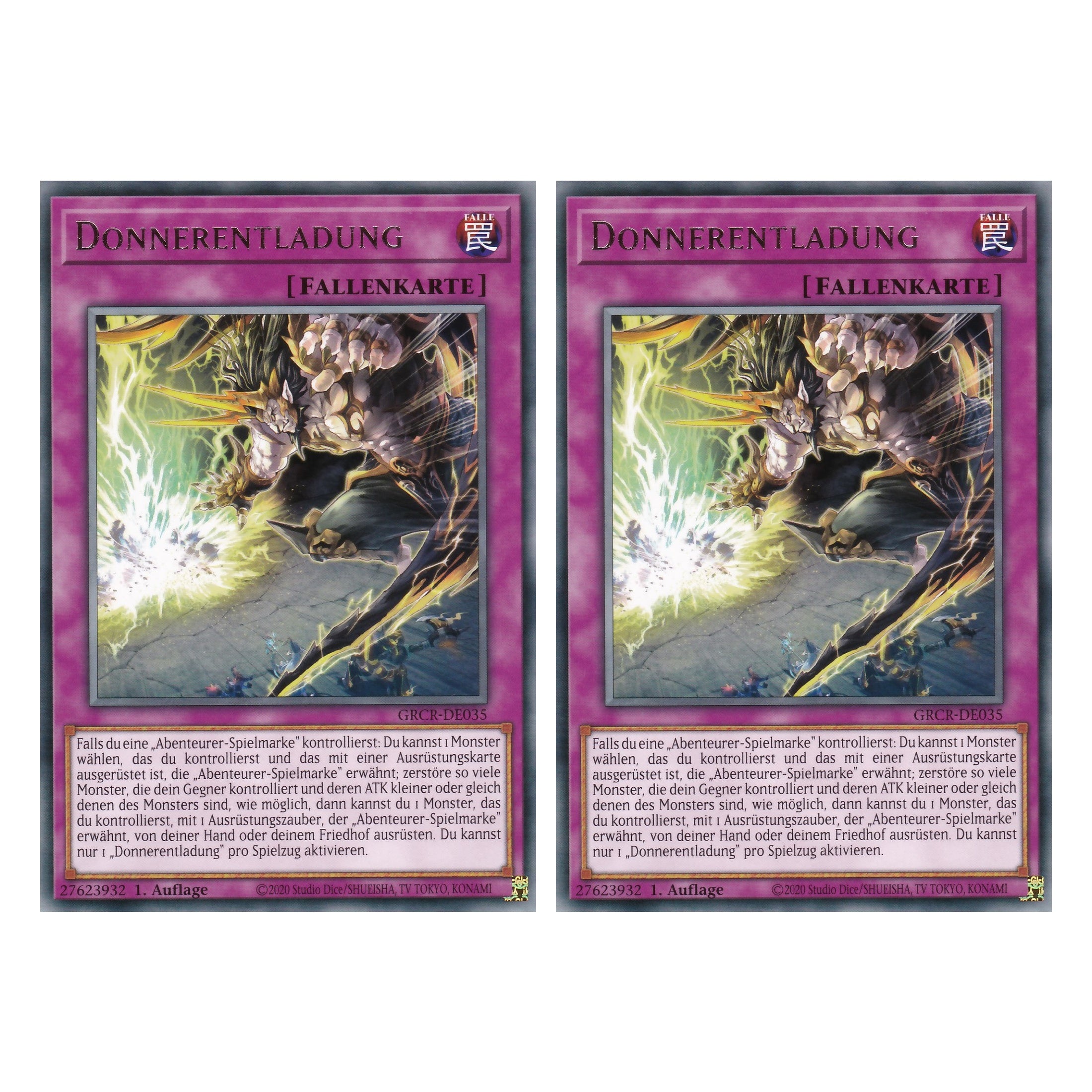 Donnerentladung - GRCR-DE035 - Rare - Deutsch - 1. Auflage - The Grand Creators - Yu-Gi-Oh! - Duo Set (2 Stück)