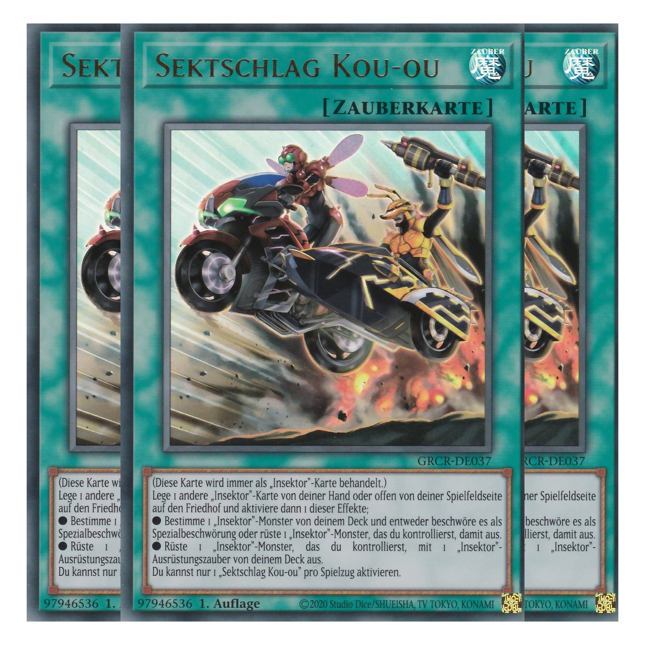 Sektschlag Kou-ou - GRCR-DE037 - Ultra Rare - Deutsch - 1. Auflage - The Grand Creators - Yu-Gi-Oh! - Playset (3 Kopien)