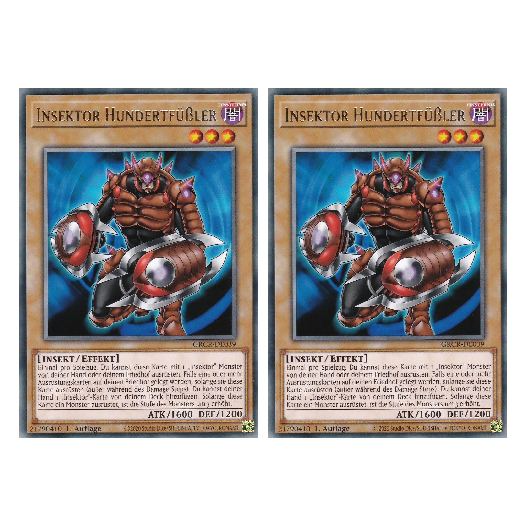 Insektor Hundertfüßler - GRCR-DE039 - Rare - Deutsch - 1. Auflage - The Grand Creators - Yu-Gi-Oh! - Duo Set (2 Stück)