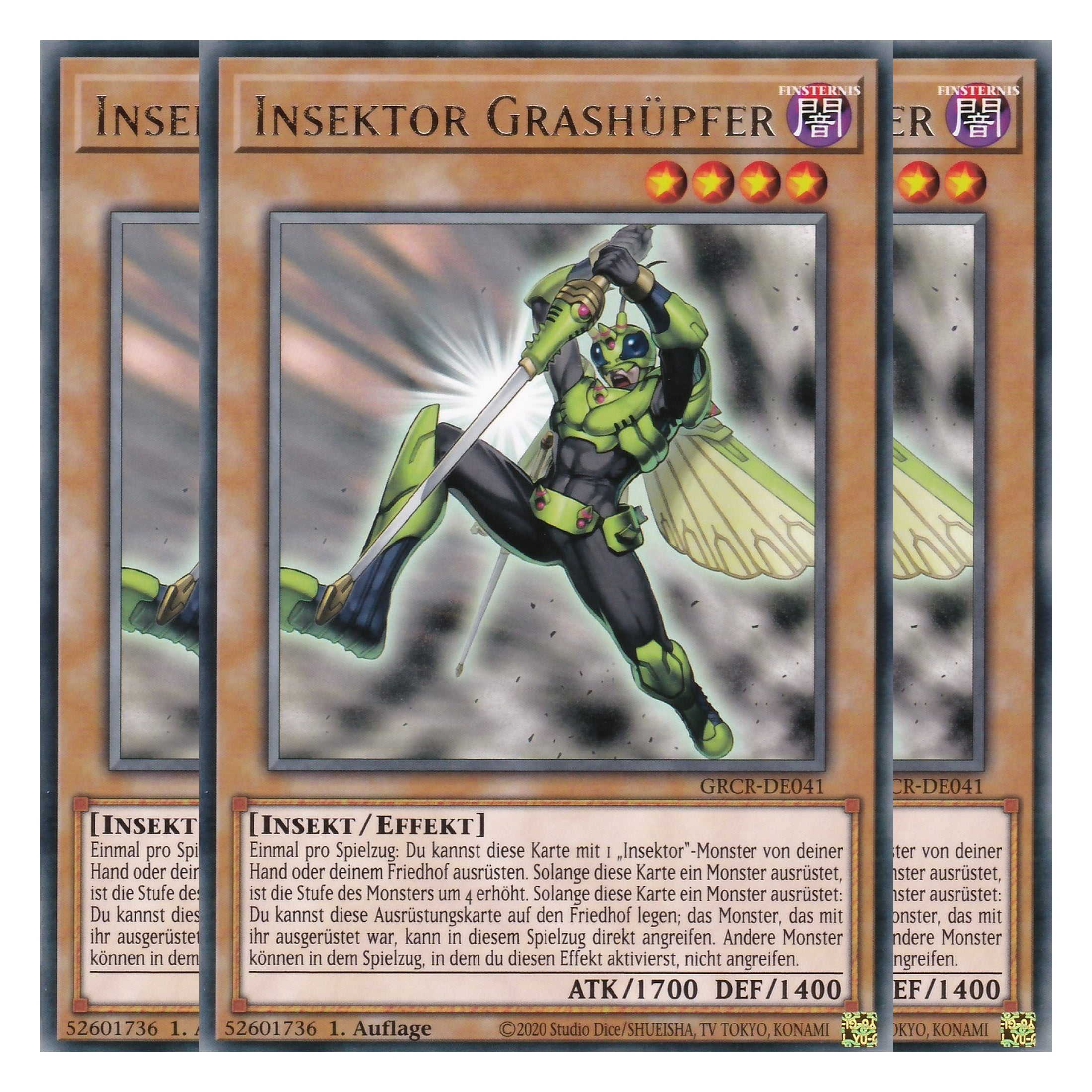 Insektor Grashüpfer - GRCR-DE041 - Rare - Deutsch - 1. Auflage - The Grand Creators - Yu-Gi-Oh! - Playset (3 Kopien)