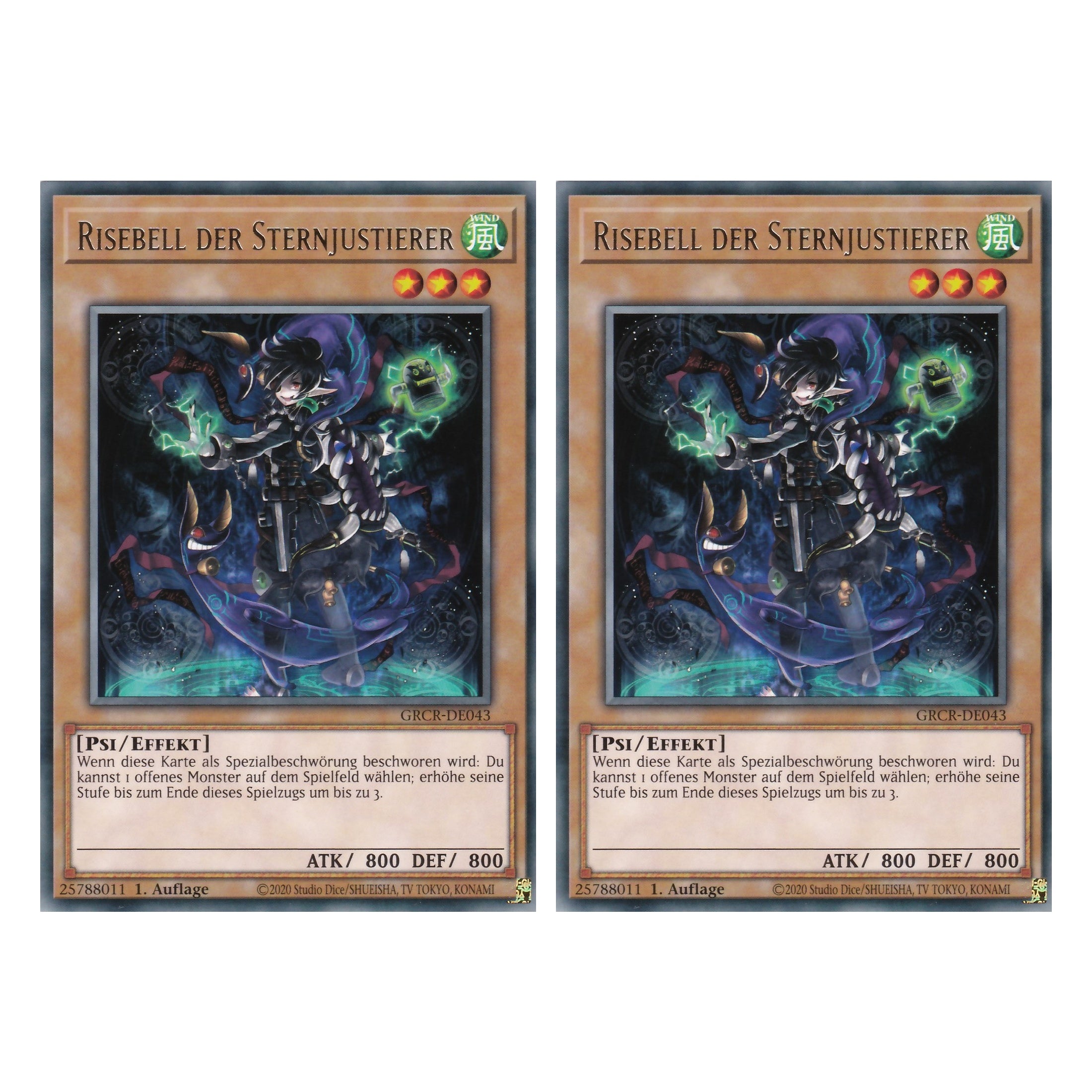 Risebell der Sternjustierer - GRCR-DE043 - Rare - Deutsch - 1. Auflage - The Grand Creators - Yu-Gi-Oh! - Duo Set (2 Stück)