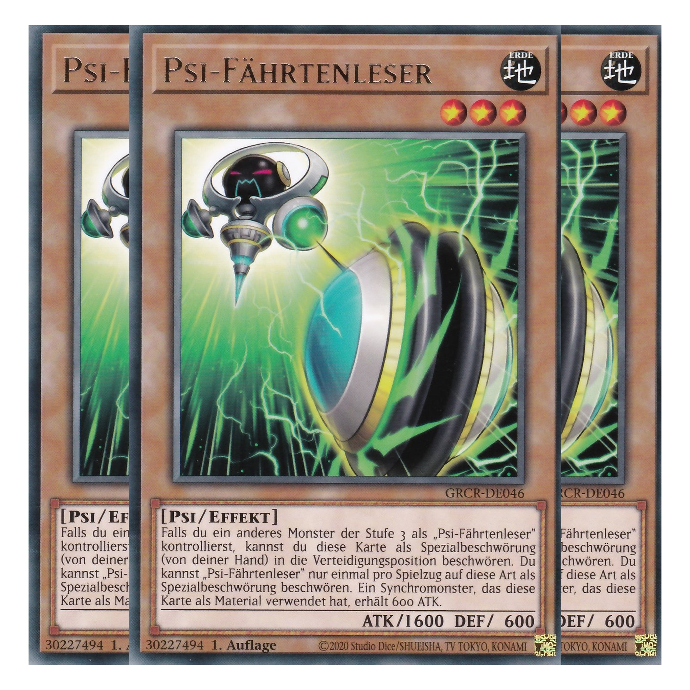 Psi-Fährtenleser - GRCR-DE046 - Rare - Deutsch - 1. Auflage - The Grand Creators - Yu-Gi-Oh! - Playset (3 Kopien)