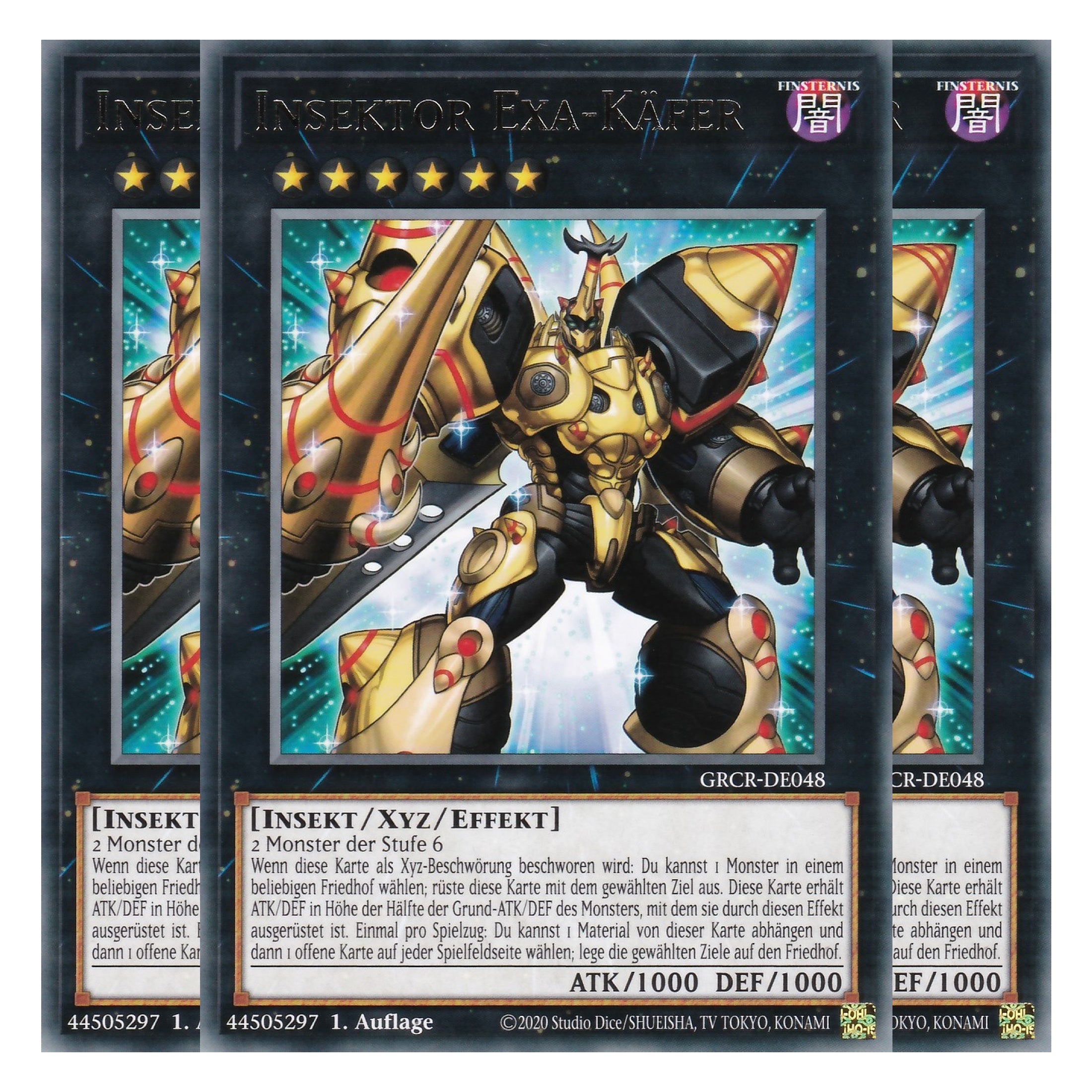 Insektor Exa-Käfer - GRCR-DE048 - Rare - Deutsch - 1. Auflage - The Grand Creators - Yu-Gi-Oh! - Playset (3 Kopien)