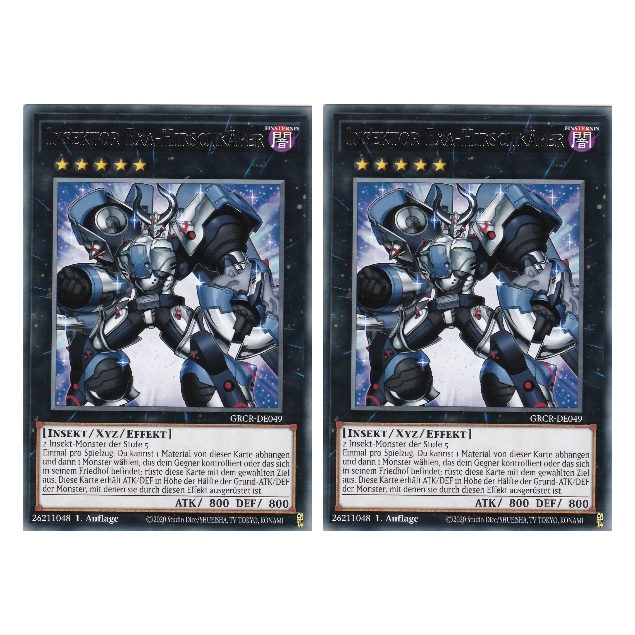 Insektor Exa-Hirschkäfer - GRCR-DE049 - Rare - Deutsch - 1. Auflage - The Grand Creators - Yu-Gi-Oh! - Duo Set (2 Stück)