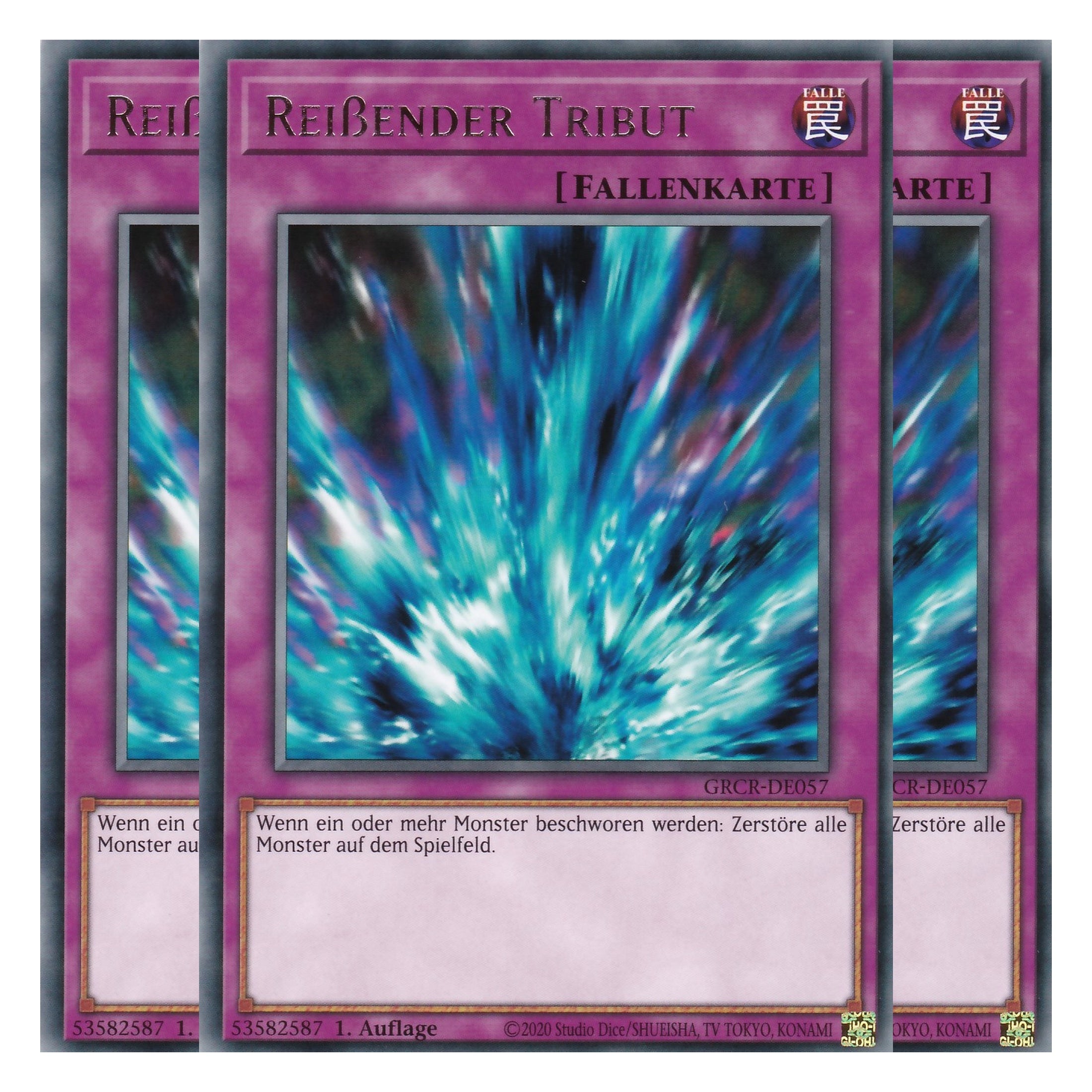 Reißender Tribut - GRCR-DE057 - Rare - Deutsch - 1. Auflage - The Grand Creators - Yu-Gi-Oh! - Playset (3 Kopien)