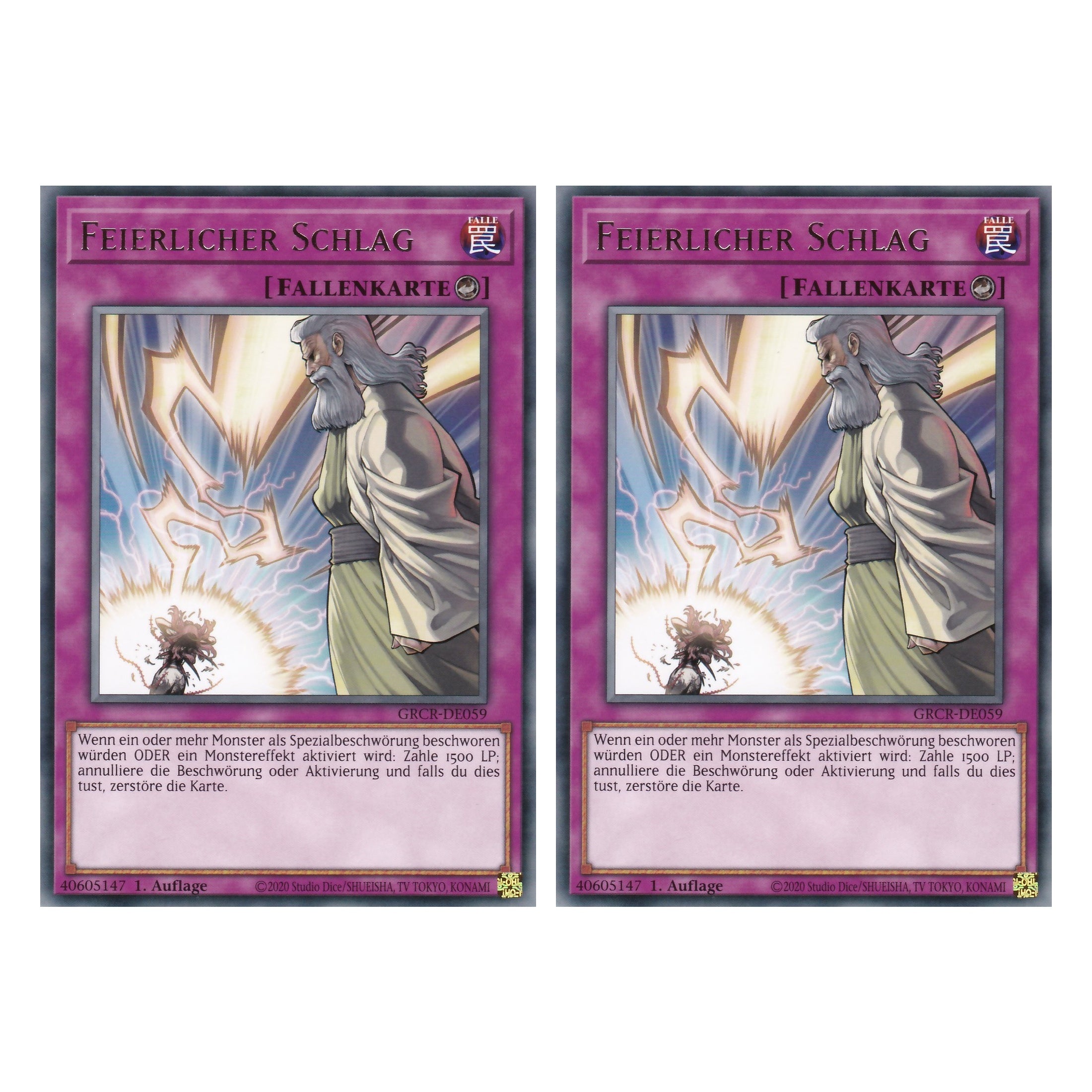 Feierlicher Schlag - GRCR-DE059 - Rare - Deutsch - 1. Auflage - The Grand Creators - Yu-Gi-Oh! - Duo Set (2 Stück)
