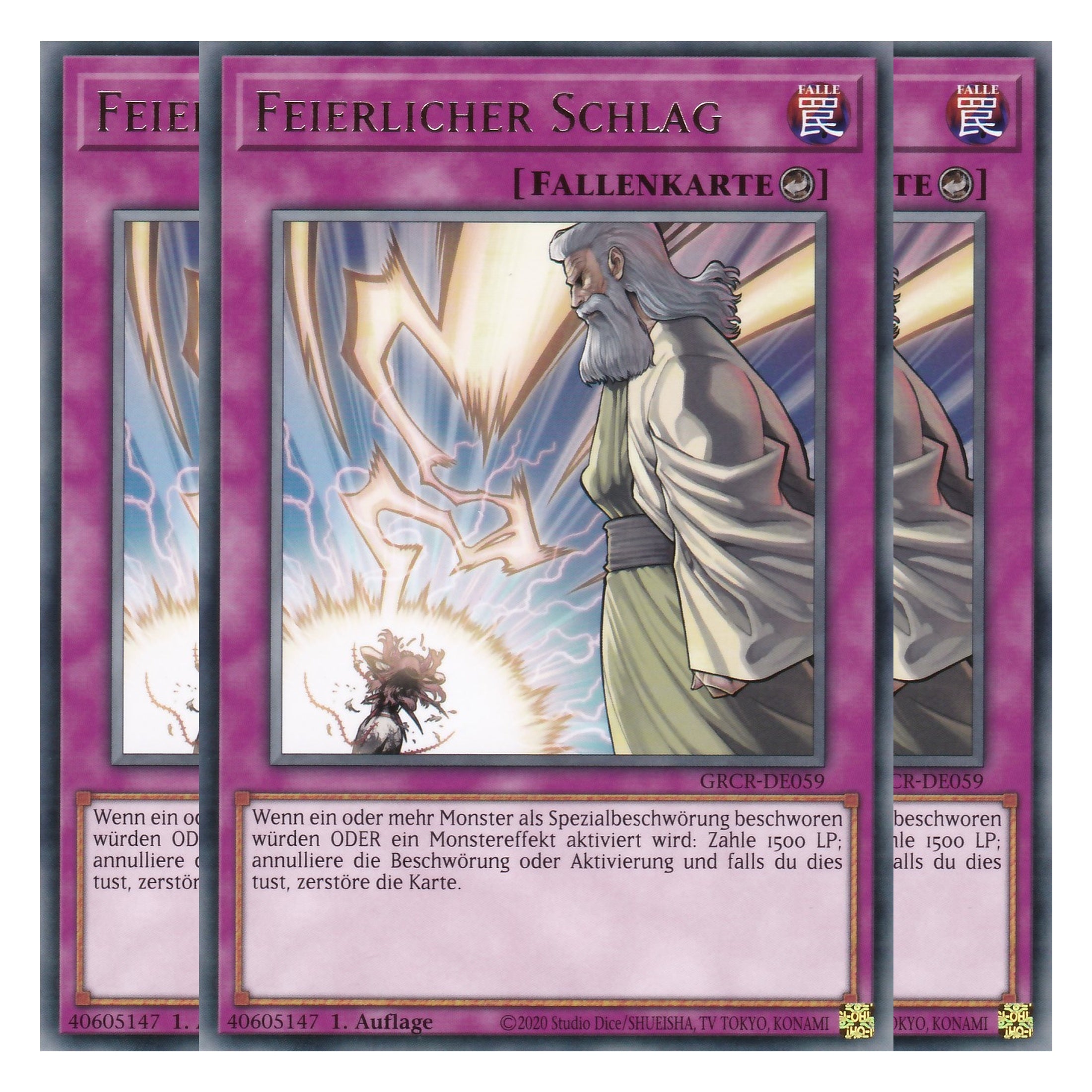 Feierlicher Schlag - GRCR-DE059 - Rare - Deutsch - 1. Auflage - The Grand Creators - Yu-Gi-Oh! - Playset (3 Kopien)