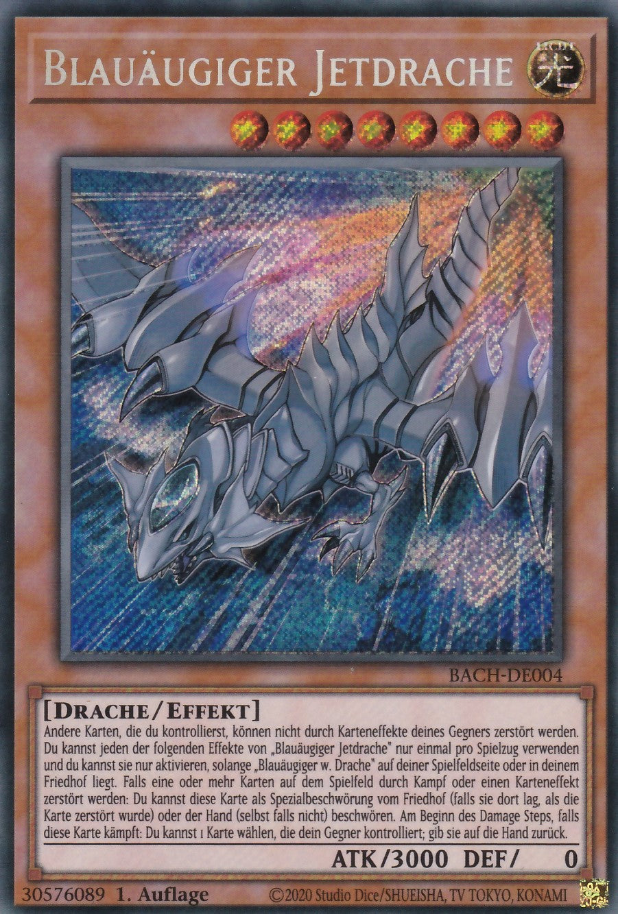 Blauäugiger Jetdrache - BACH-DE004 - Secret Rare - Deutsch - 1. Auflage - Battle of Chaos