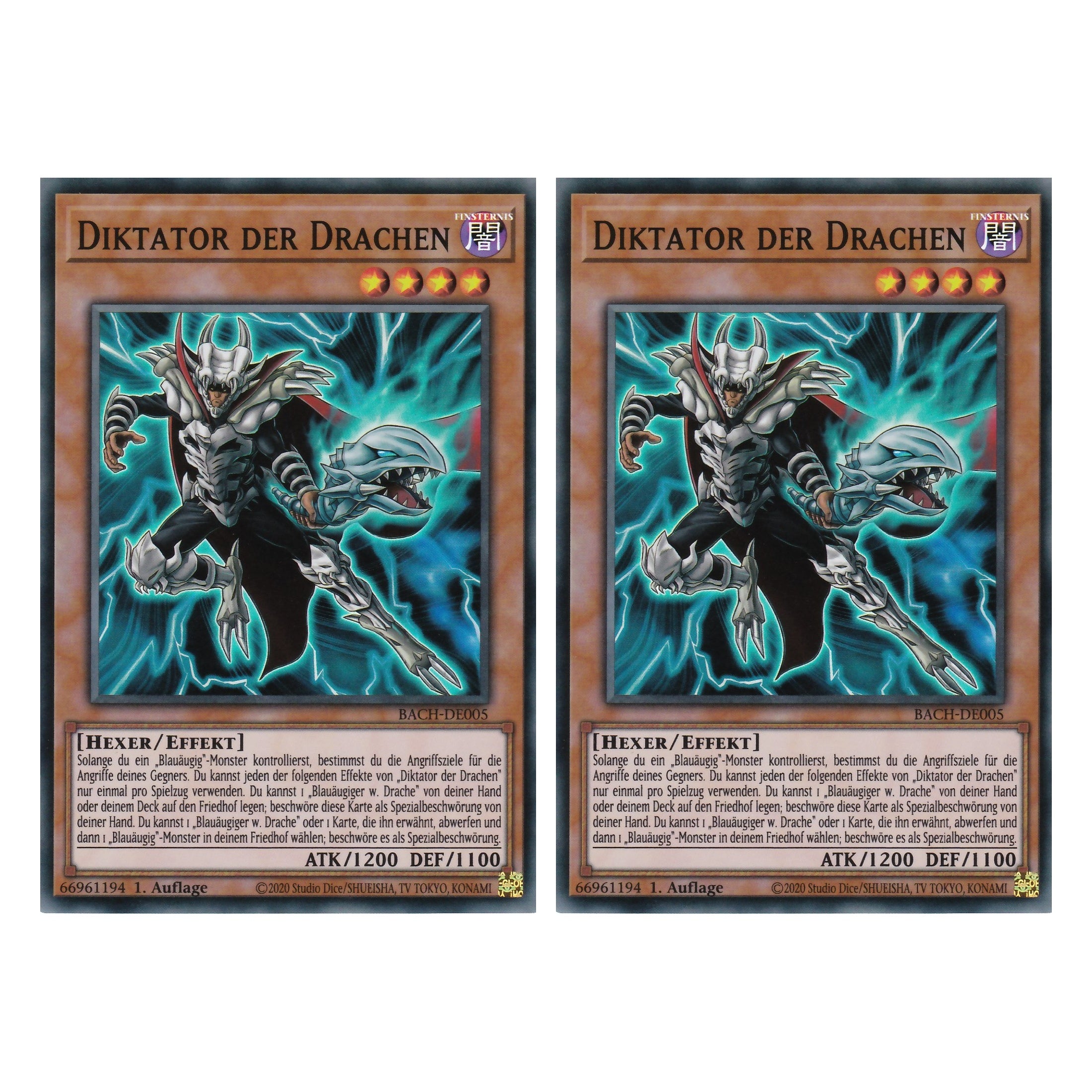 Diktator der Drachen - BACH-DE005 - Super Rare - Deutsch - 1. Auflage - Battle of Chaos - Yu-Gi-Oh! - Duo Set (2 Stück)