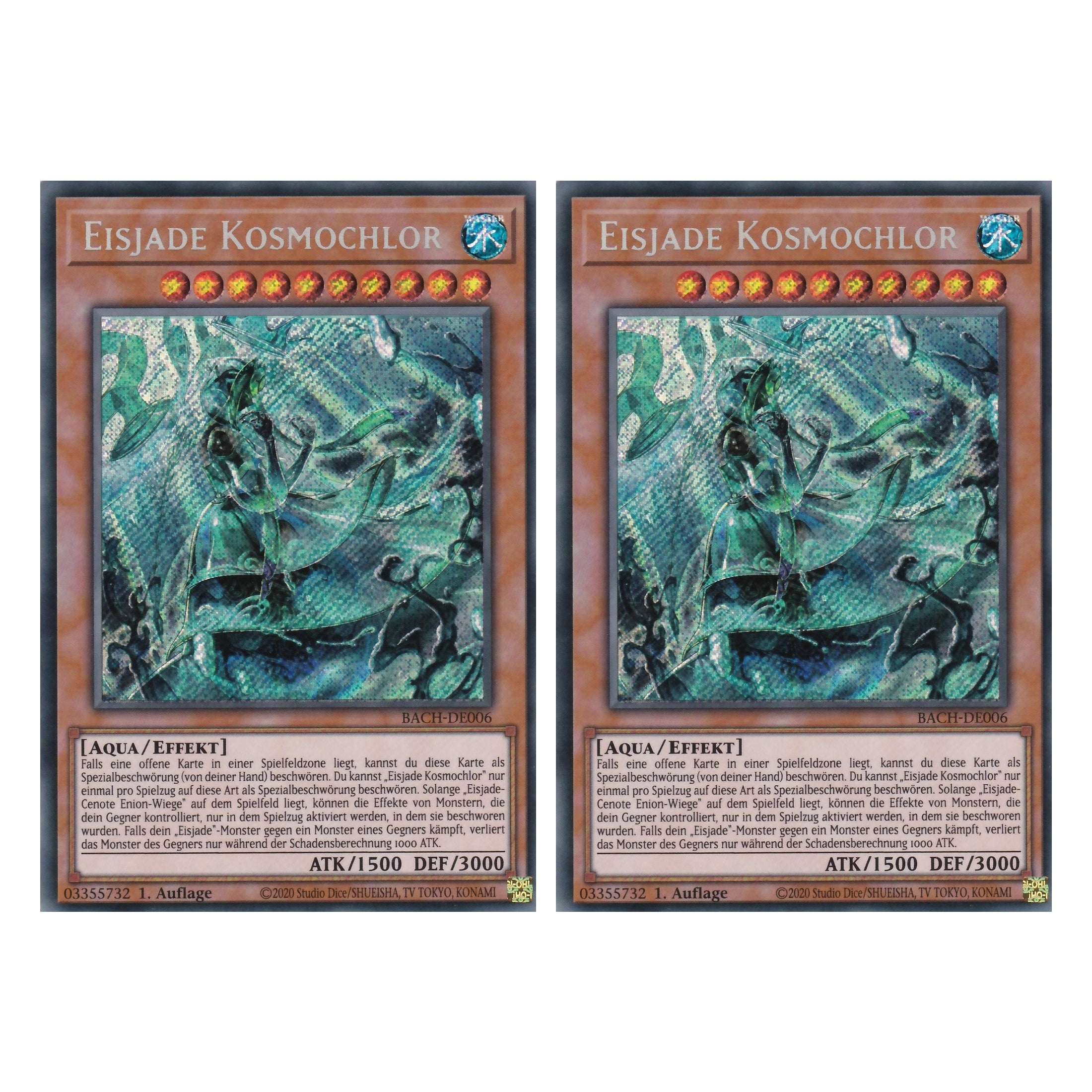 Eisjade Kosmochlor - BACH-DE006 - Secret Rare - Deutsch - 1. Auflage - Battle of Chaos - Yu-Gi-Oh! - Duo Set (2 Stück)