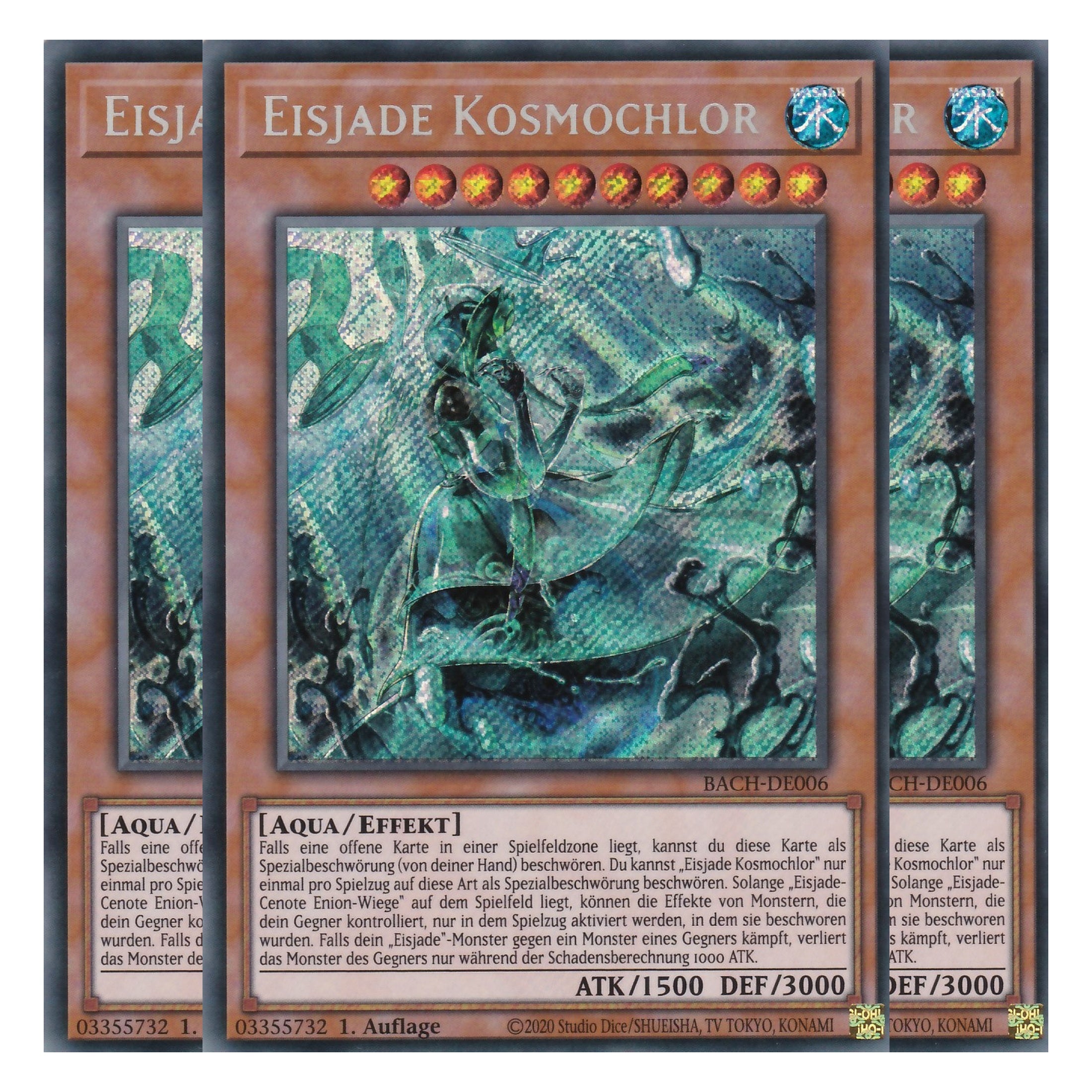 Eisjade Kosmochlor - BACH-DE006 - Secret Rare - Deutsch - 1. Auflage - Battle of Chaos - Yu-Gi-Oh! - Playset (3 Kopien)