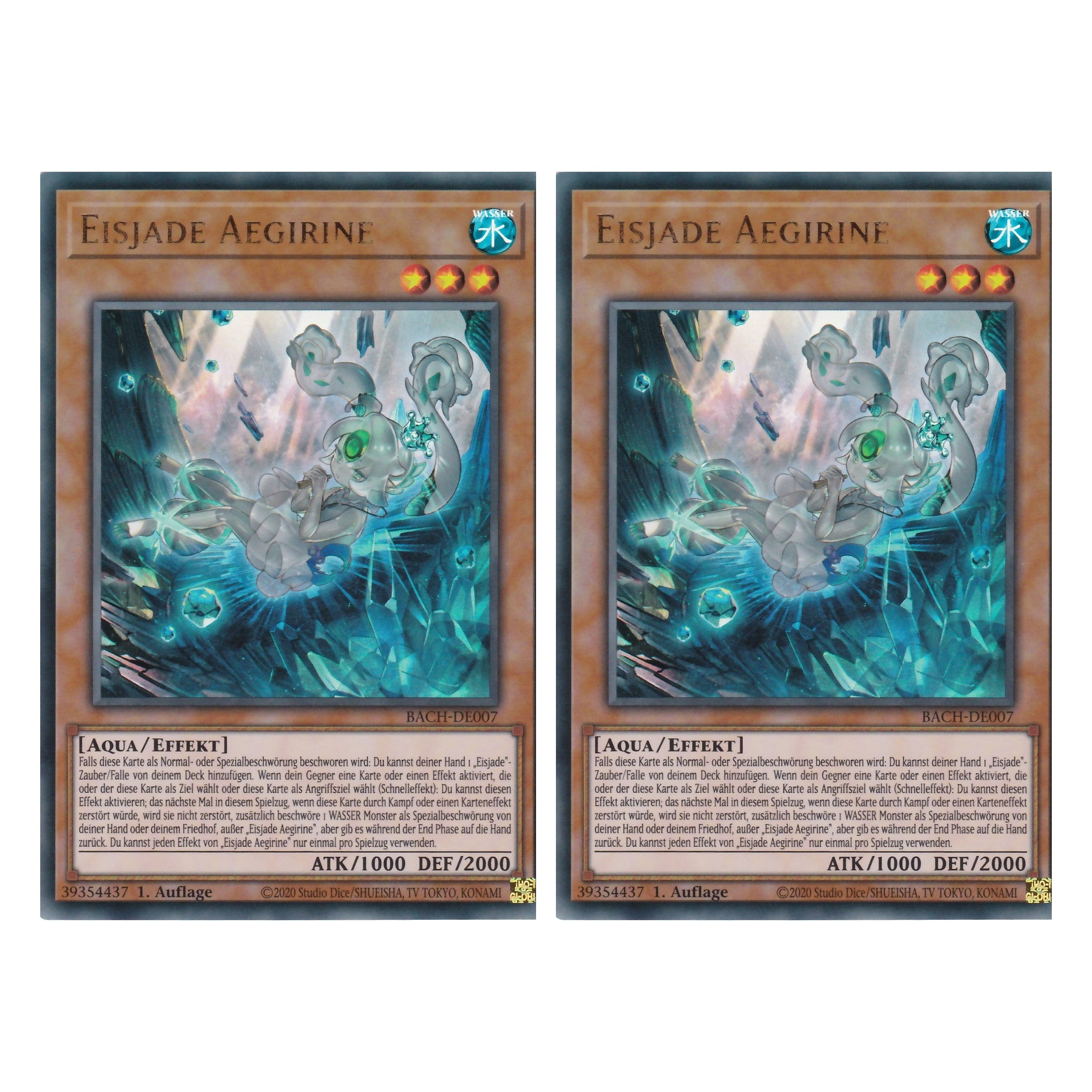 Eisjade Aegirine - BACH-DE007 - Ultra Rare - Deutsch - 1. Auflage - Battle of Chaos - Yu-Gi-Oh! - Duo Set (2 Stück)