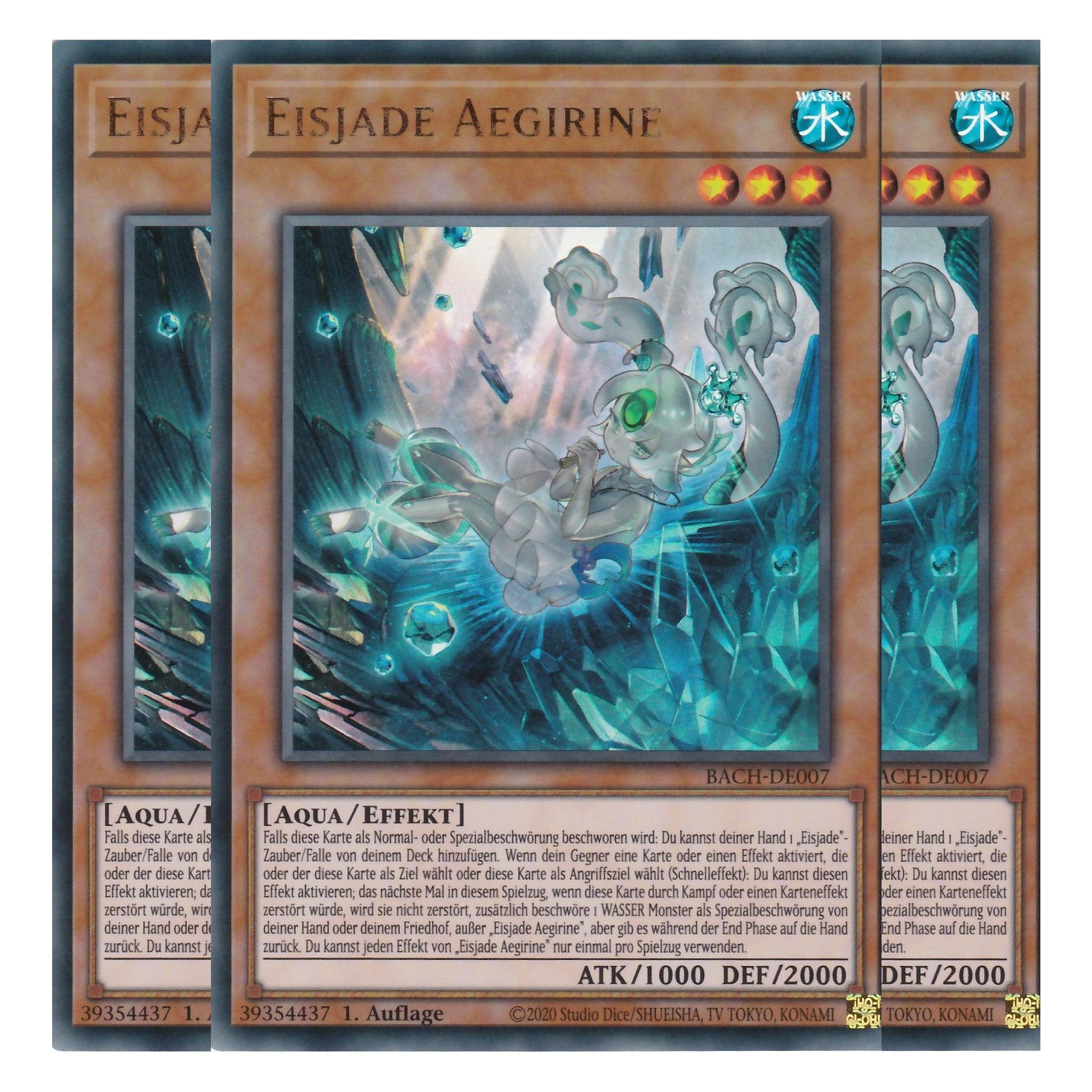 Eisjade Aegirine - BACH-DE007 - Ultra Rare - Deutsch - 1. Auflage - Battle of Chaos - Yu-Gi-Oh! - Playset (3 Kopien)