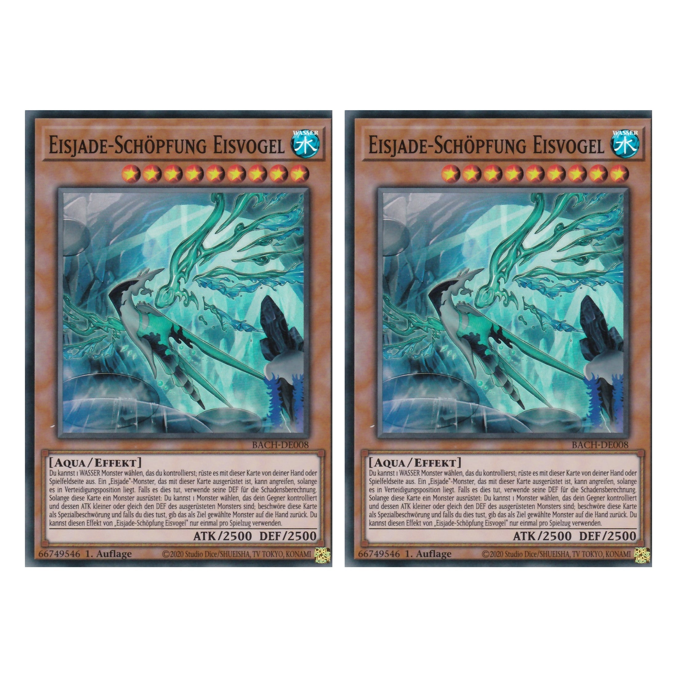 Eisjade-Schöpfung Eisvogel - BACH-DE008 - Super Rare - Deutsch - 1. Auflage - Battle of Chaos - Yu-Gi-Oh! - Duo Set (2 Stück)