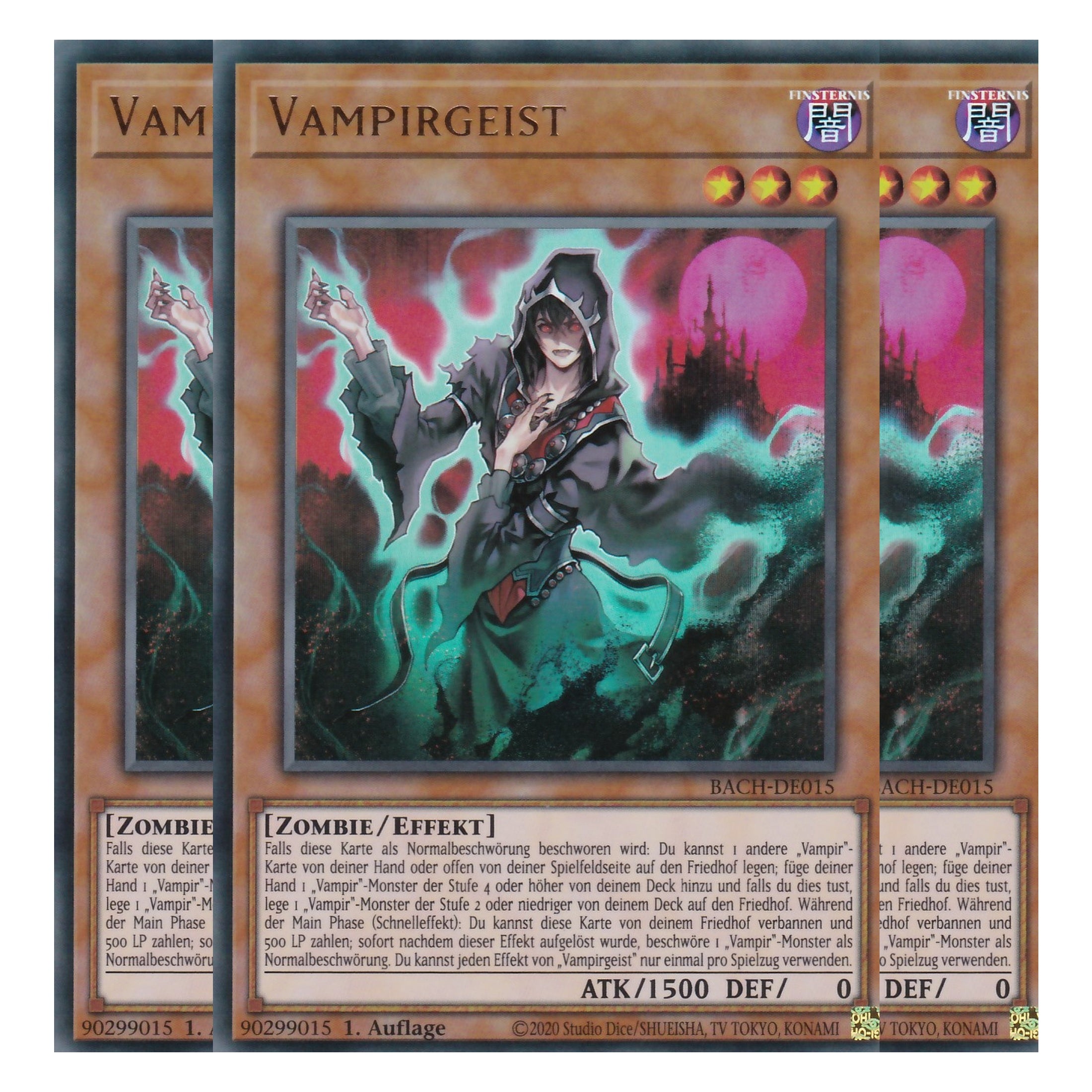 Vampirgeist - BACH-DE015 - Ultra Rare - Deutsch - 1. Auflage - Battle of Chaos - Yu-Gi-Oh! - Playset (3 Kopien)