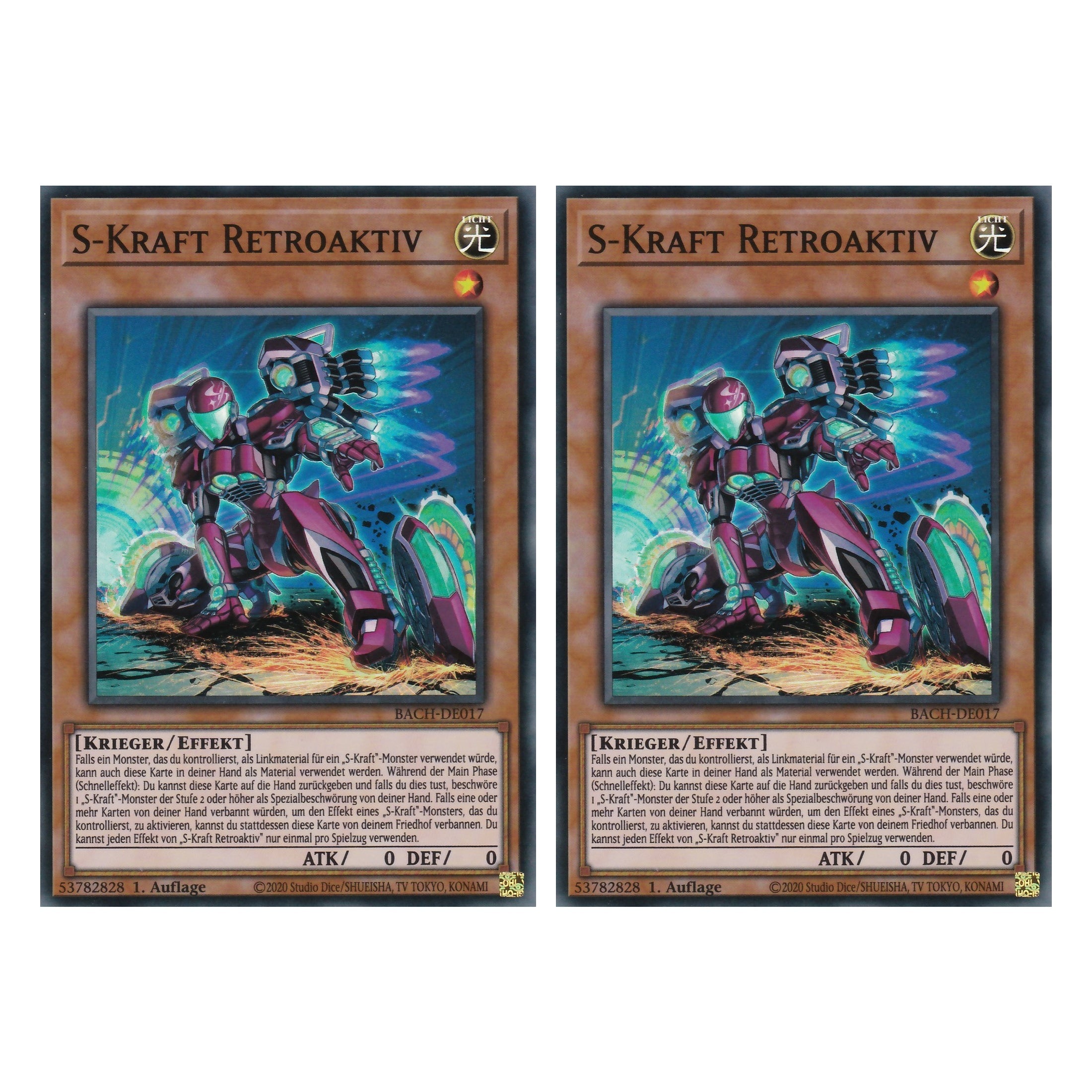 S-Kraft Retroaktiv - BACH-DE017 - Super Rare - Deutsch - 1. Auflage - Battle of Chaos - Yu-Gi-Oh! - Duo Set (2 Stück)