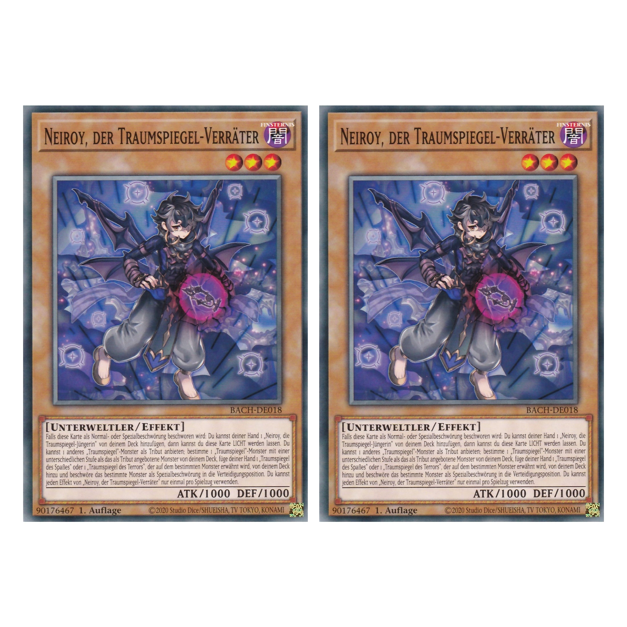 Neiroy, der Traumspiegel-Verräter - BACH-DE018 - Common - Deutsch - 1. Auflage - Battle of Chaos - Yu-Gi-Oh! - Duo Set (2 Stück)