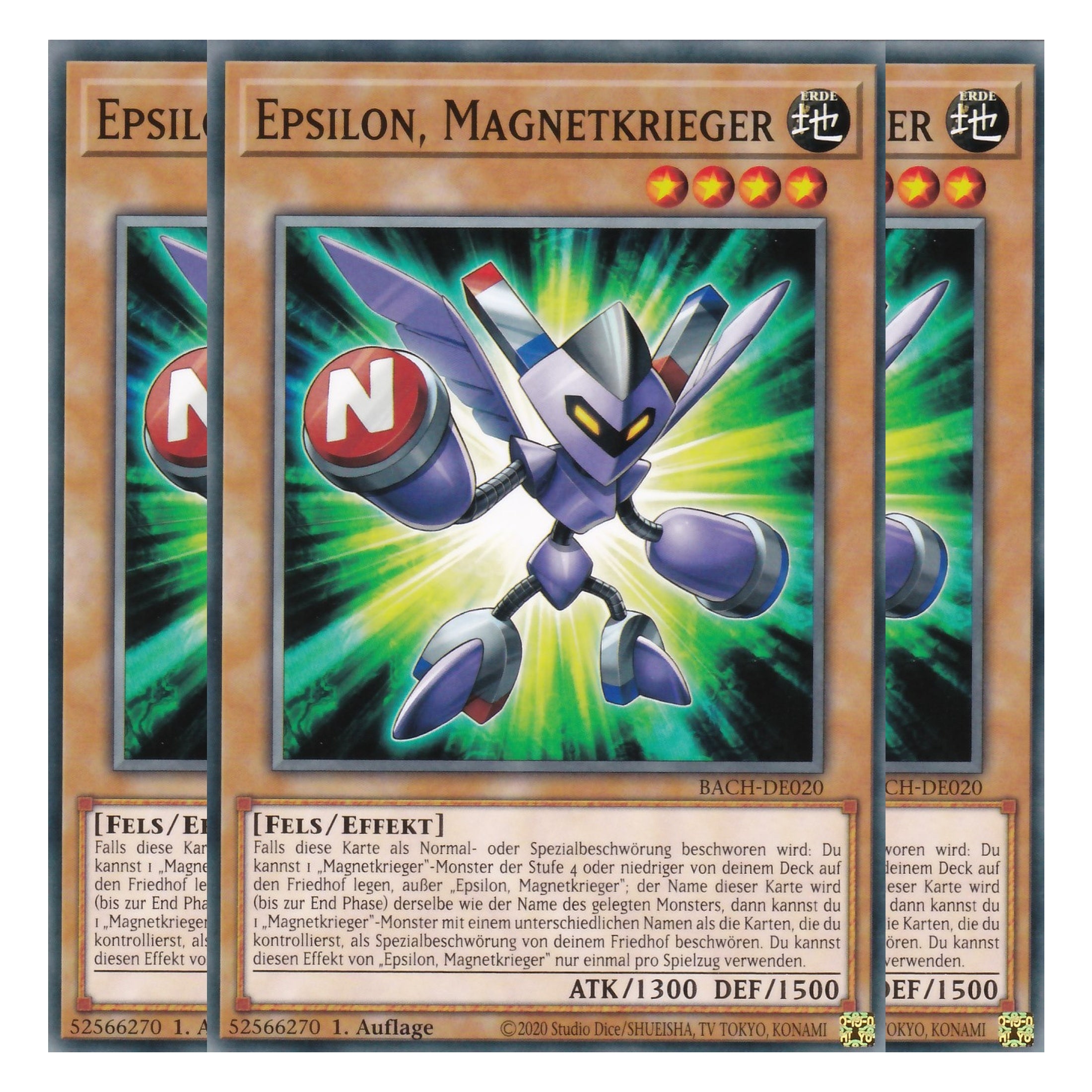 Epsilon, Magnetkrieger - BACH-DE020 - Common - Deutsch - 1. Auflage - Battle of Chaos - Yu-Gi-Oh! - Playset (3 Kopien)