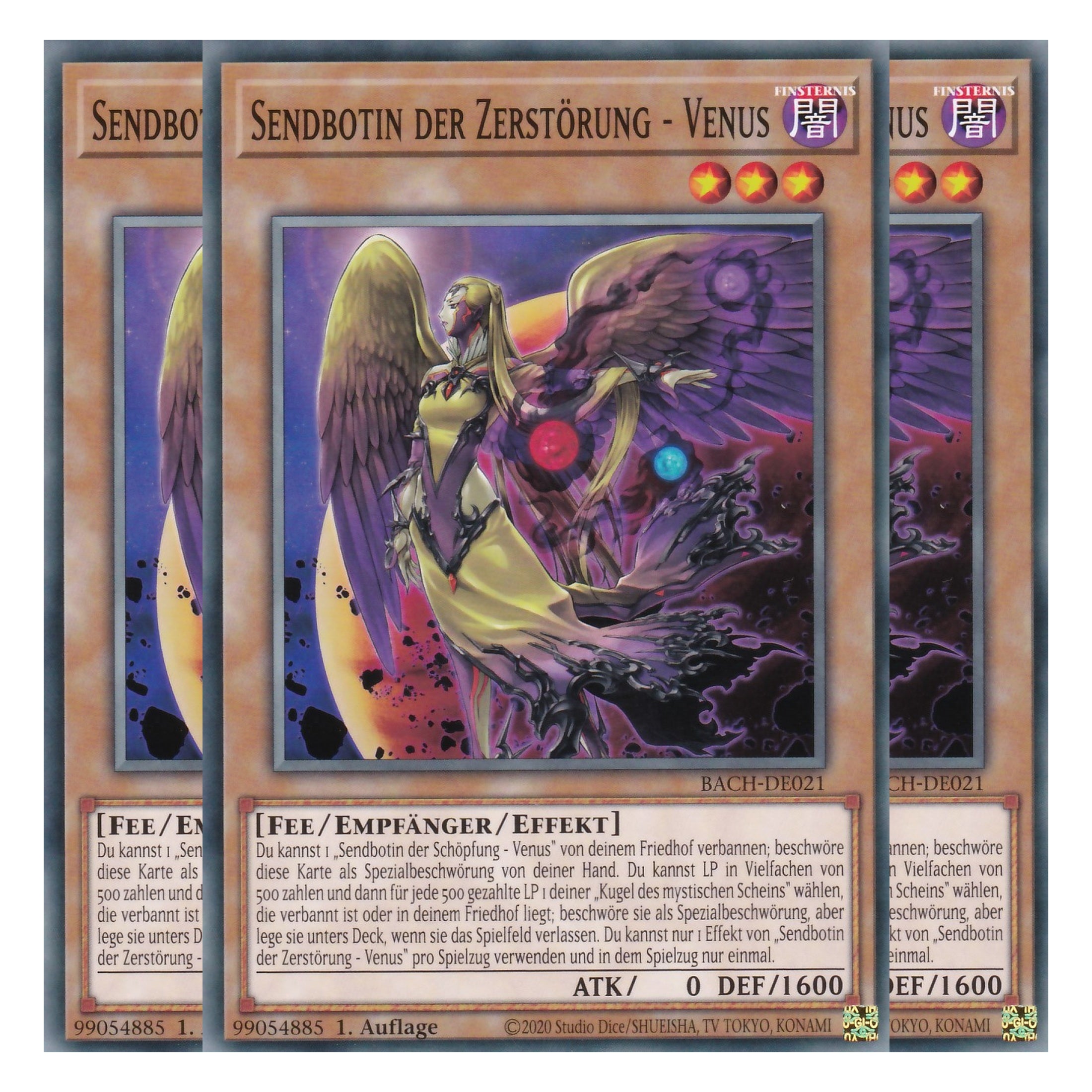 Sendbotin der Zerstörung - Venus - BACH-DE021 - Common - Deutsch - 1. Auflage - Battle of Chaos - Yu-Gi-Oh! - Playset (3 Kopien)
