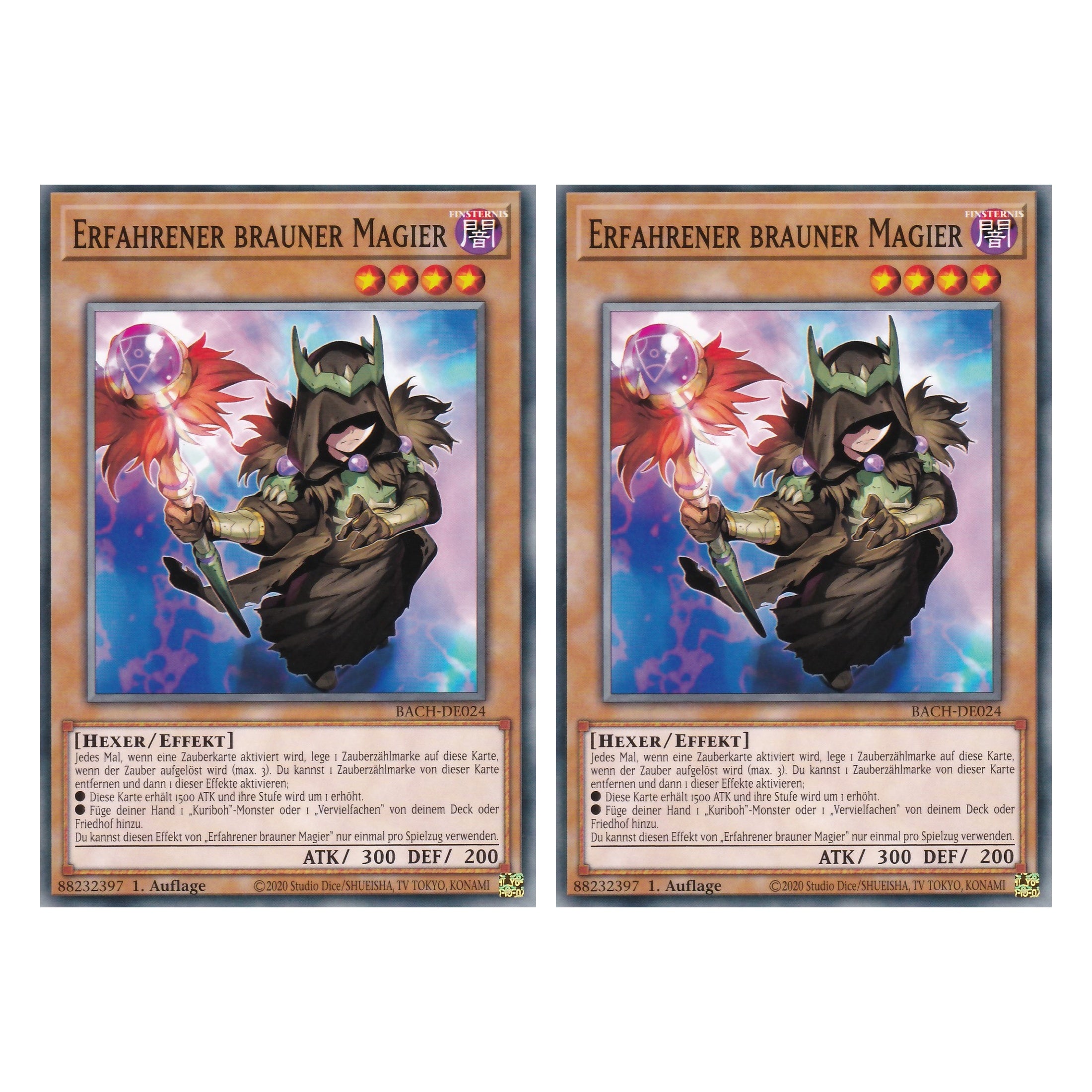 Erfahrener brauner Magier - BACH-DE024 - Common - Deutsch - 1. Auflage - Battle of Chaos - Yu-Gi-Oh! - Duo Set (2 Stück)