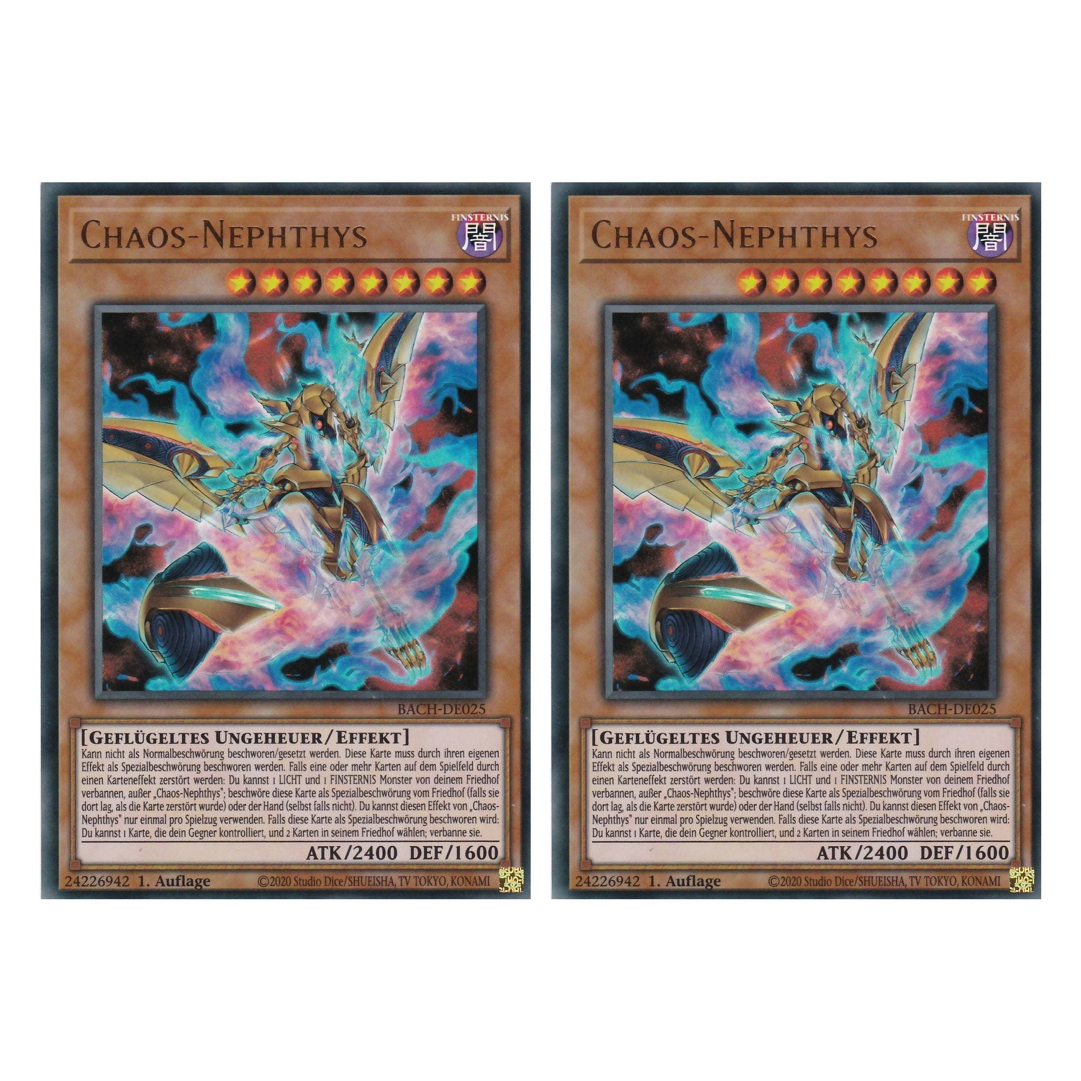 Chaos-Nephthys - BACH-DE025 - Ultra Rare - Deutsch - 1. Auflage - Battle of Chaos - Yu-Gi-Oh! - Duo Set (2 Stück)