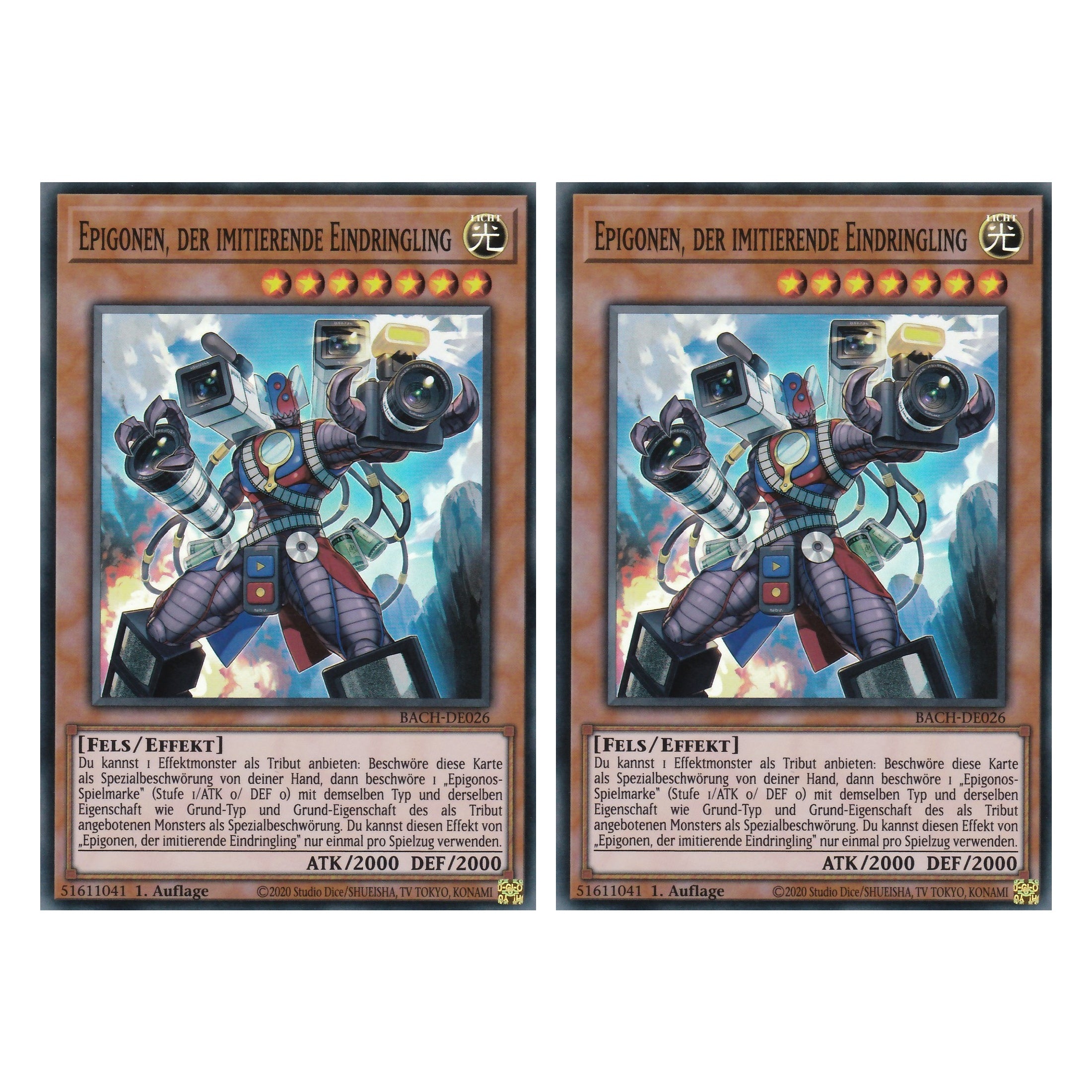 Epigonen, der imitierende Eindringling - BACH-DE026 - Super Rare - Deutsch - 1. Auflage - Battle of Chaos - Yu-Gi-Oh! - Duo Set (2 Stück)