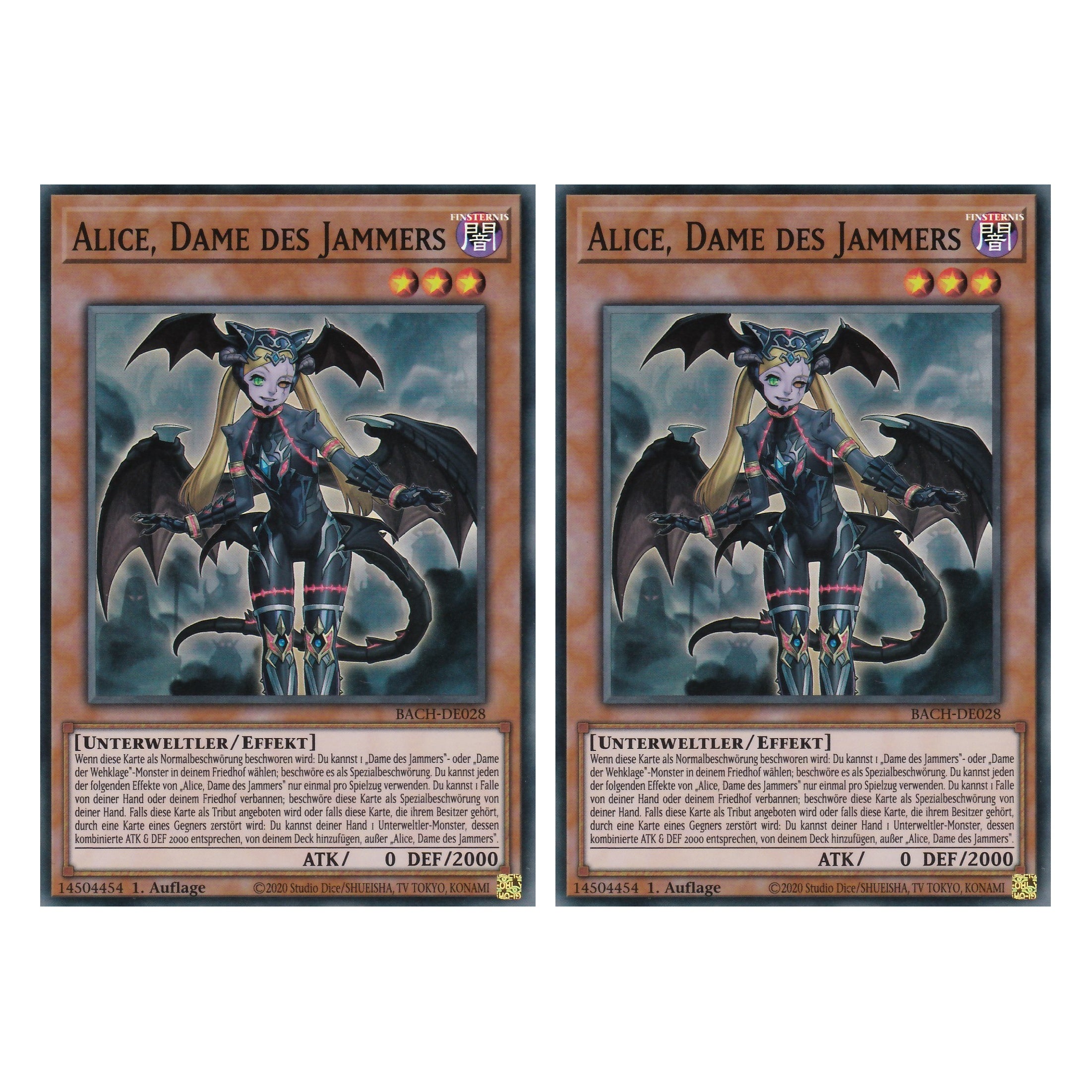 Alice, Dame des Jammers - BACH-DE028 - Super Rare - Deutsch - 1. Auflage - Battle of Chaos - Yu-Gi-Oh! - Duo Set (2 Stück)