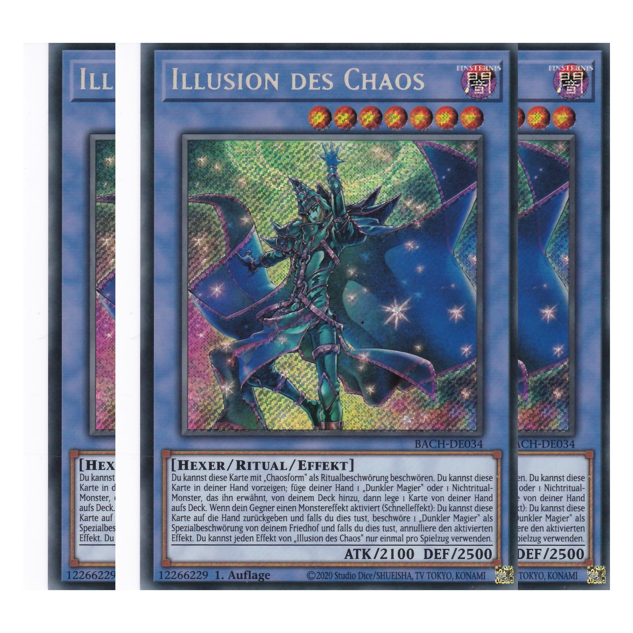 Illusion des Chaos - BACH-DE034 - Secret Rare - Deutsch - 1. Auflage - Battle of Chaos - Yu-Gi-Oh! - Playset (3 Kopien)