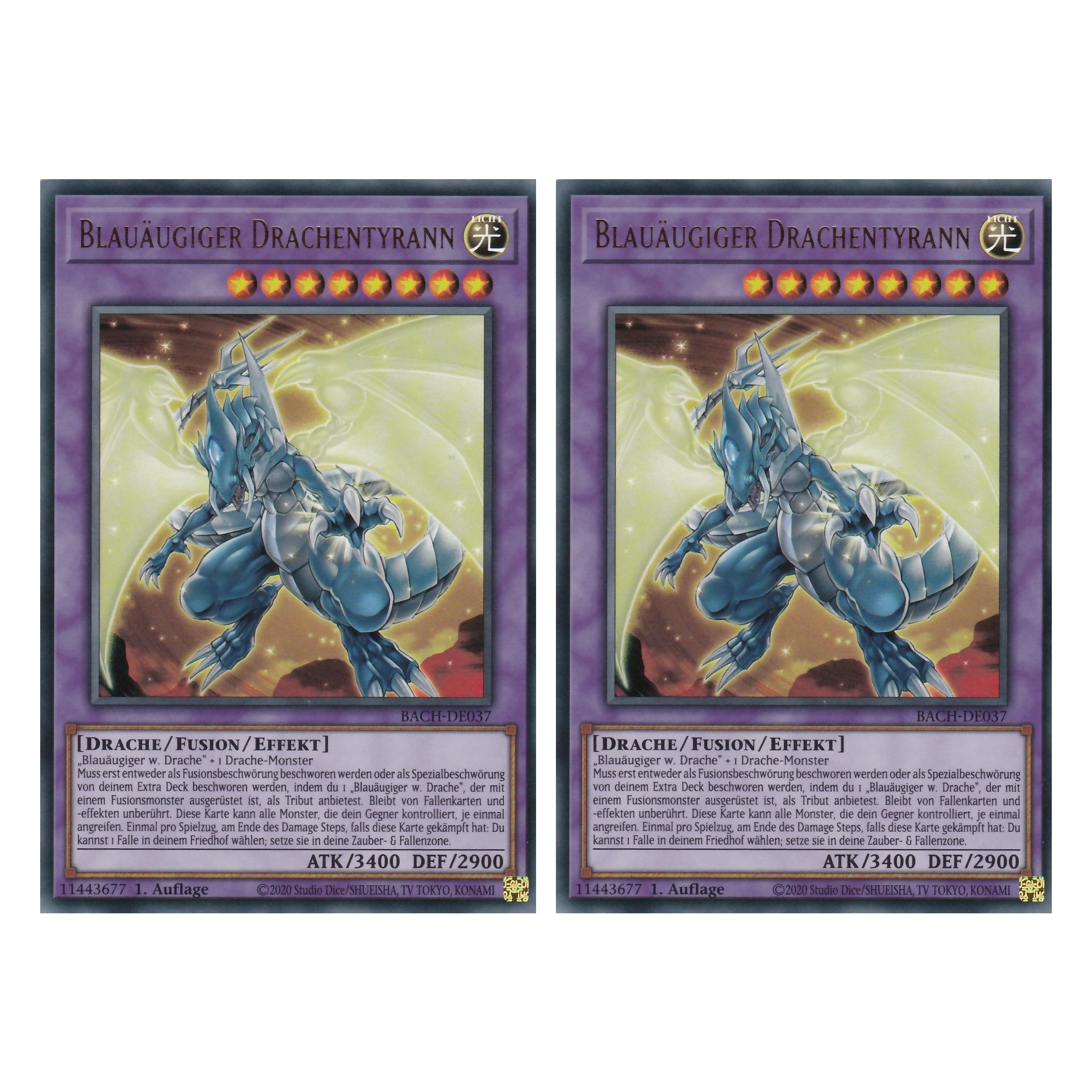 Blauäugiger Drachentyrann - BACH-DE037 - Ultra Rare - Deutsch - 1. Auflage - Battle of Chaos - Yu-Gi-Oh! - Duo Set (2 Stück)