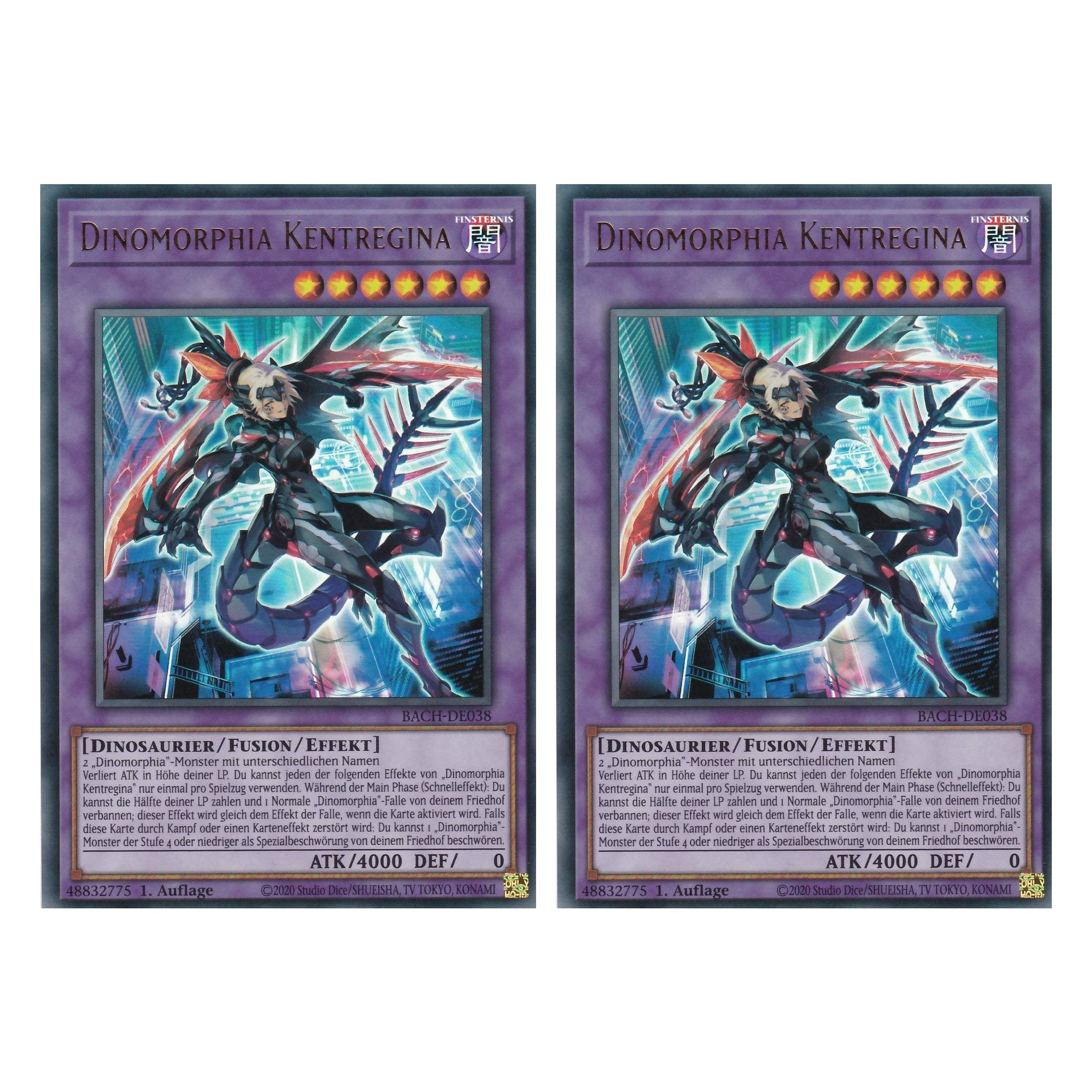 Dinomorphia Kentregina - BACH-DE038 - Ultra Rare - Deutsch - 1. Auflage - Battle of Chaos - Yu-Gi-Oh! - Duo Set (2 Stück)