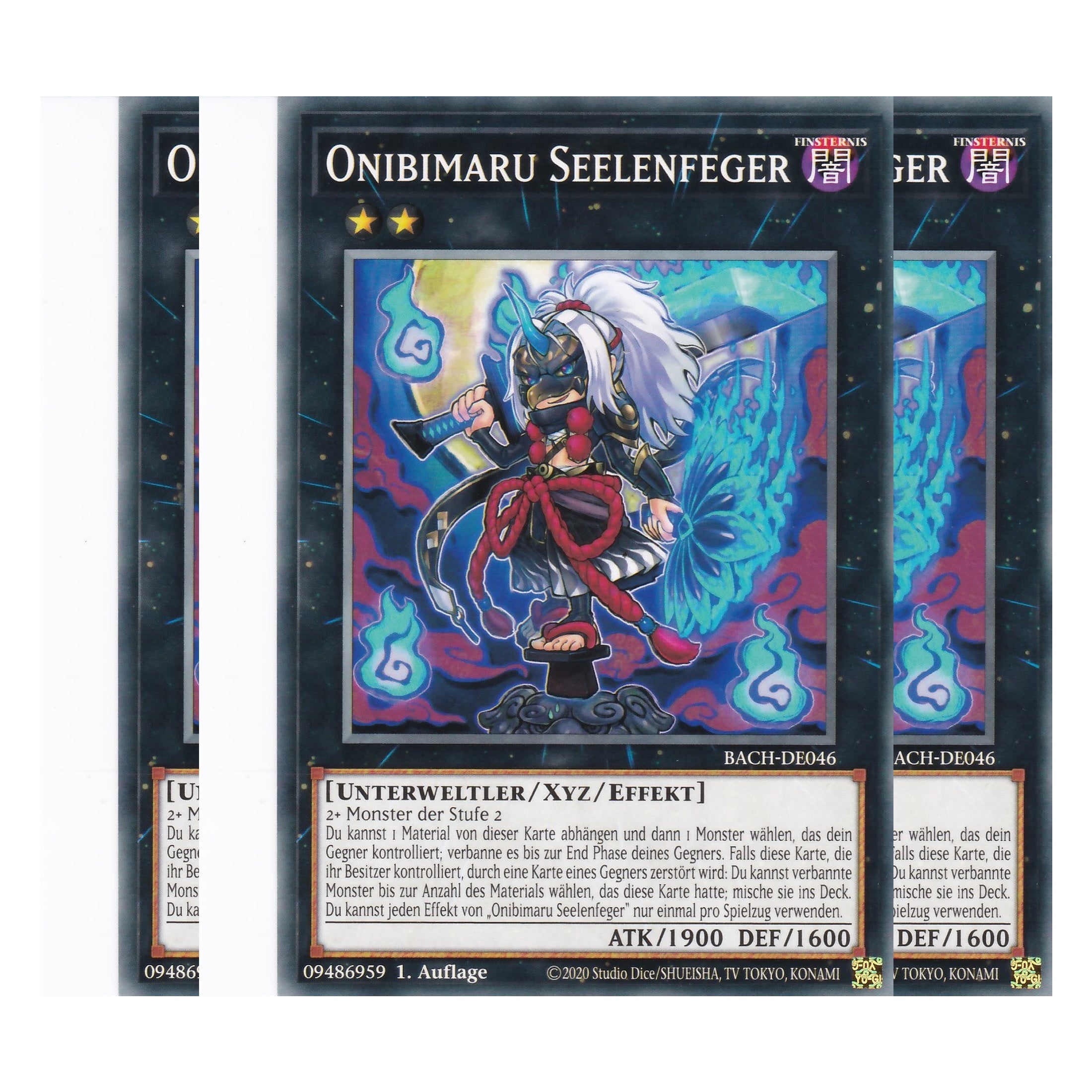 Onibimaru Seelenfeger - BACH-DE046 - Common - Deutsch - 1. Auflage - Battle of Chaos - Yu-Gi-Oh! - Playset (3 Kopien)