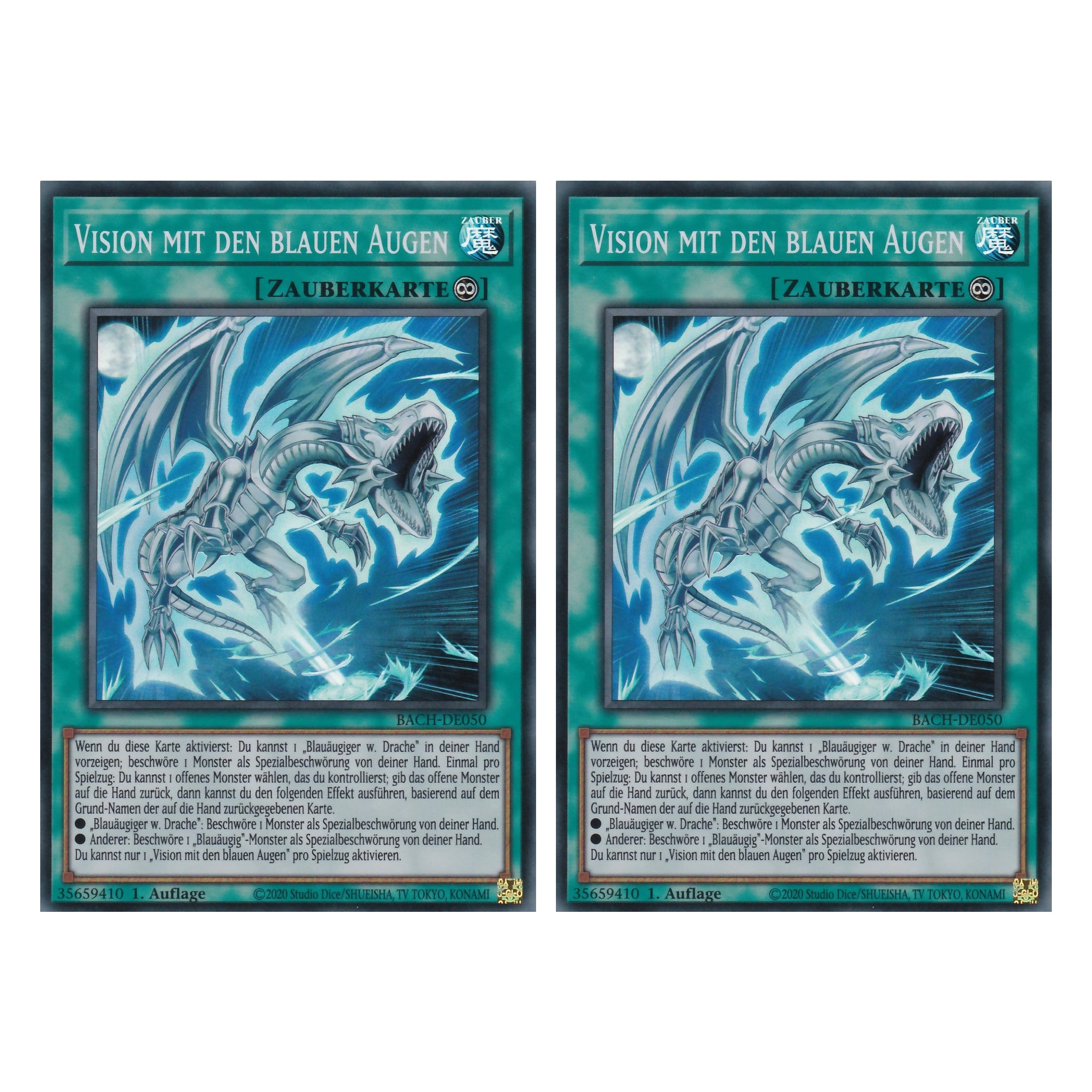 Vision mit den blauen Augen - BACH-DE050 - Super Rare - Deutsch - 1. Auflage - Battle of Chaos - Yu-Gi-Oh! - Duo Set (2 Stück)