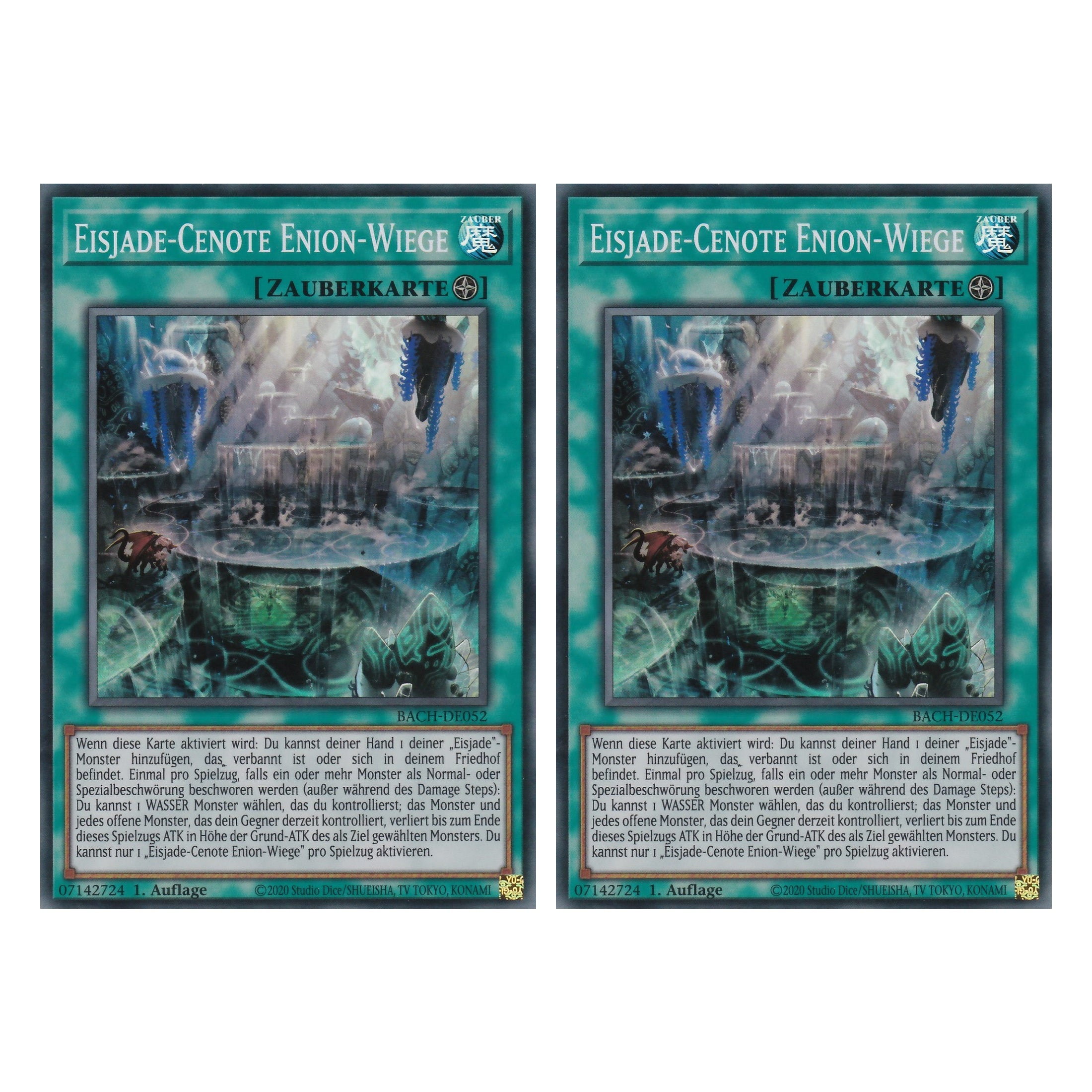 Eisjade-Cenote Enion-Wiege - BACH-DE052 - Super Rare - Deutsch - 1. Auflage - Battle of Chaos - Yu-Gi-Oh! - Duo Set (2 Stück)